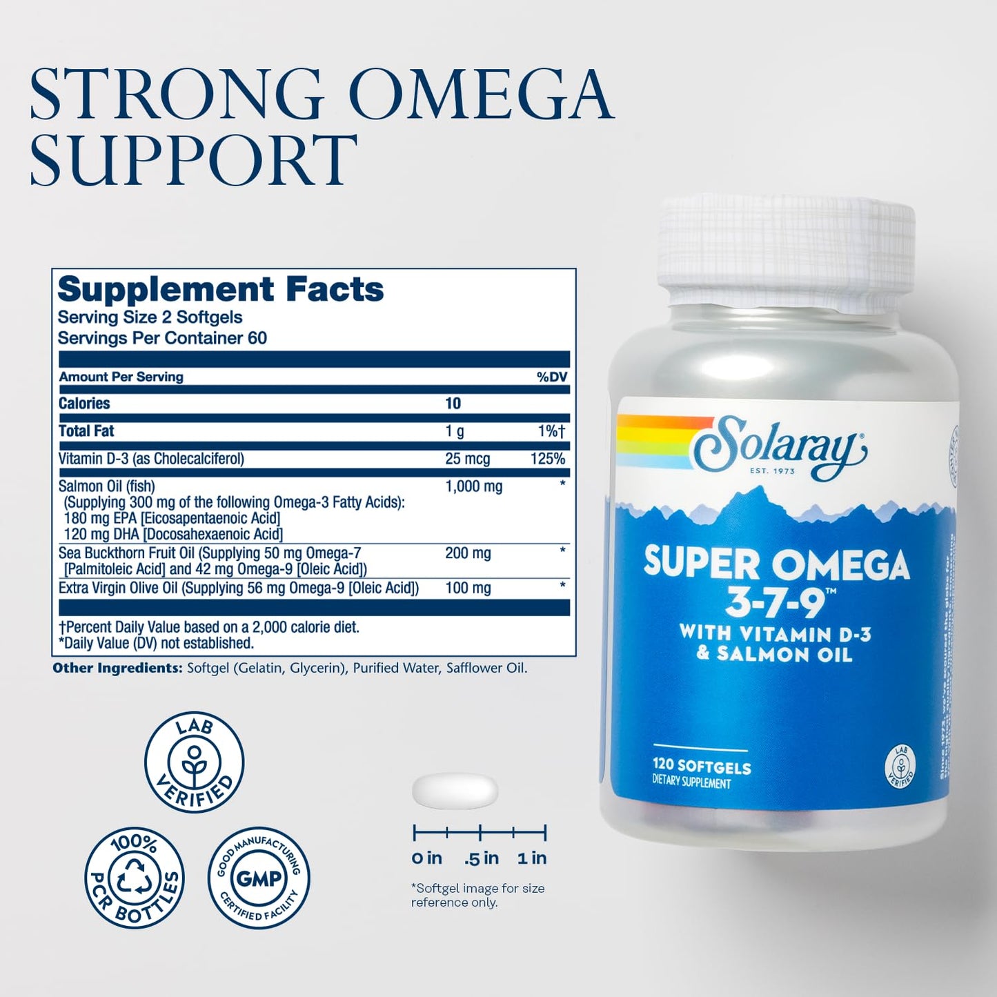 Solaray Super Omega 3-7-9 Softgels, 120 Count