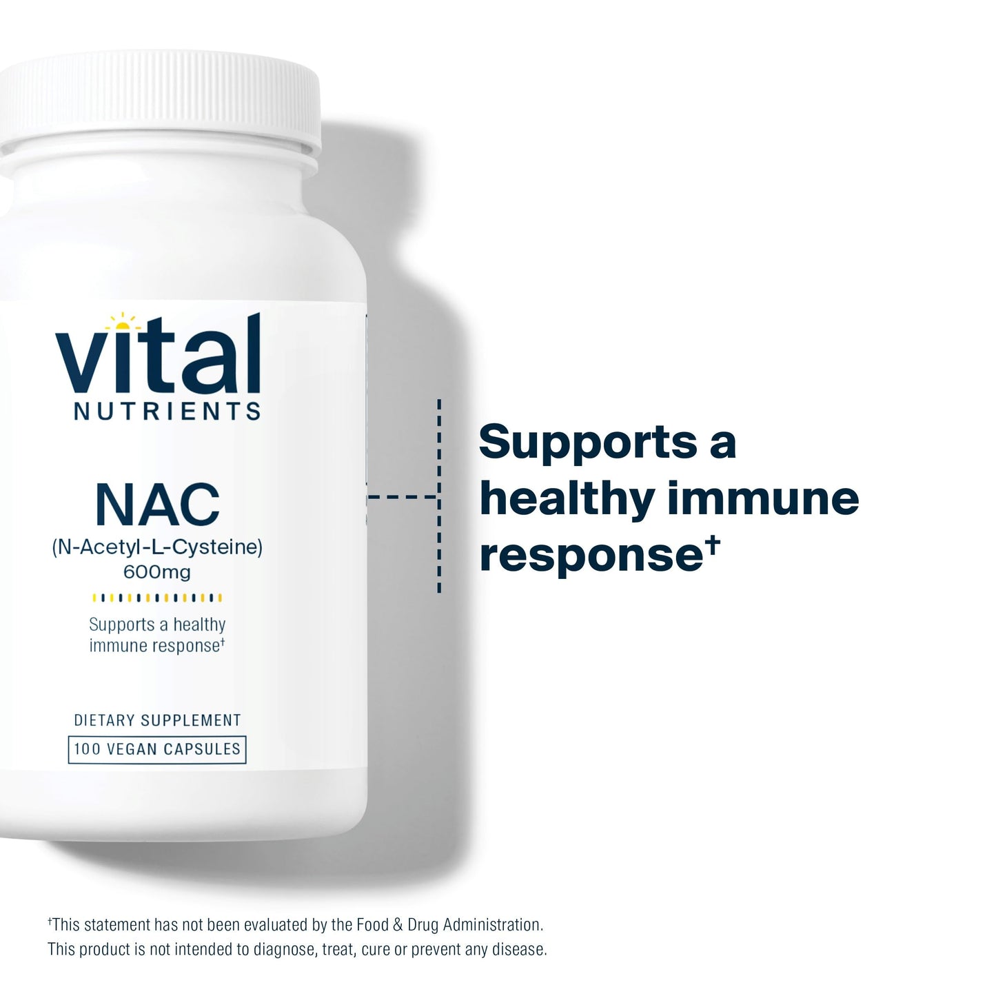 Vital Nutrients NAC 600mg N-Acetyl Cysteine 100 Capsules