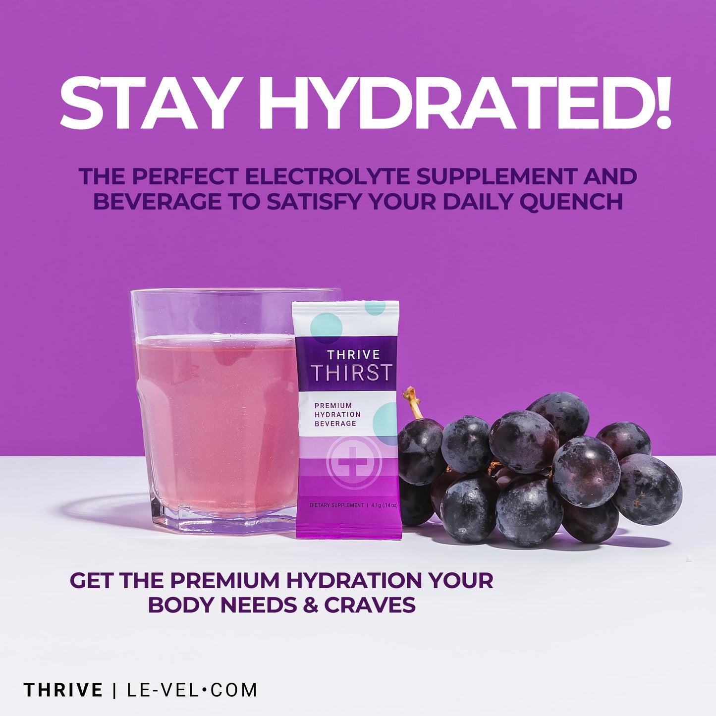 Le-Vel Thrive Thirst Electrolyte Powder with Amino Acids, 30 Pack