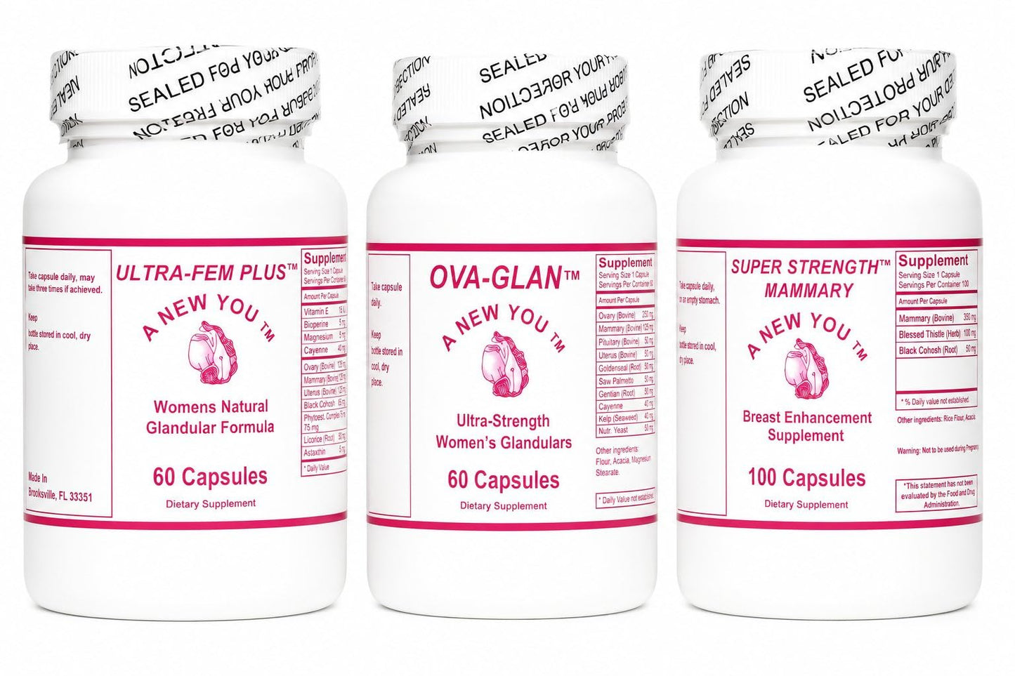 SOR, Inc. Feminizing Supplement Trio – Mammary, Ovary & Uterus – Made in USA Capsule 1