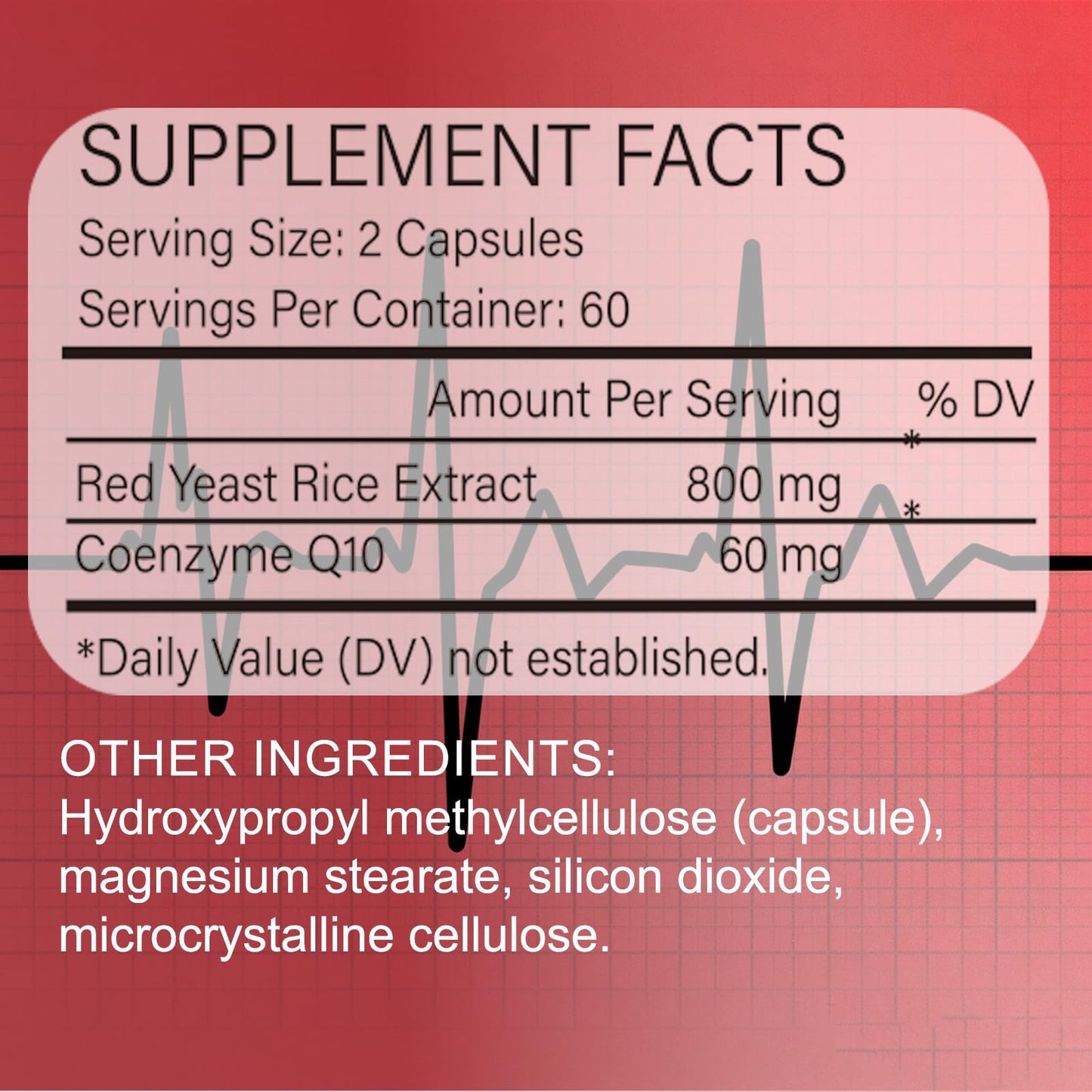 OUHENGTEK Red Yeast Rice with CoQ10 Dietary Supplement, 120 Capsules