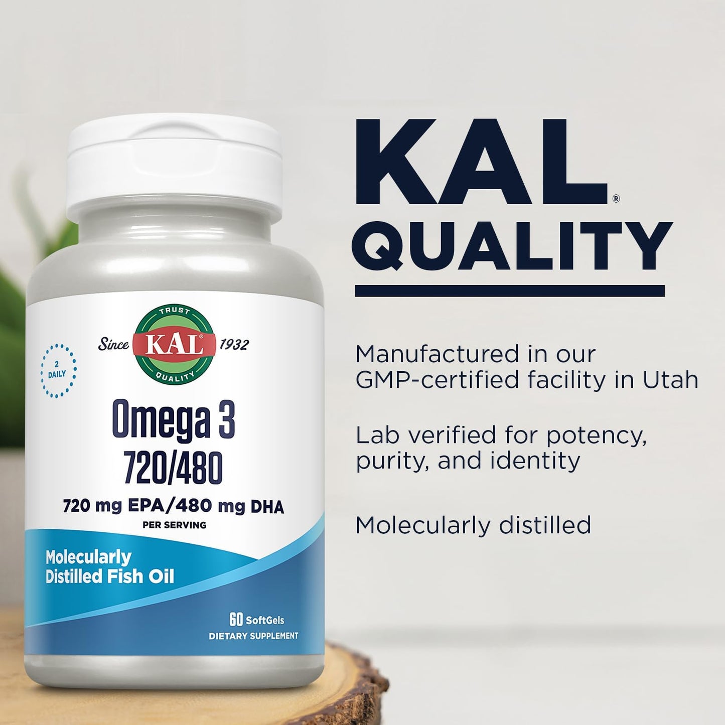 KAL Omega 3 Fish Oil Softgels 60
