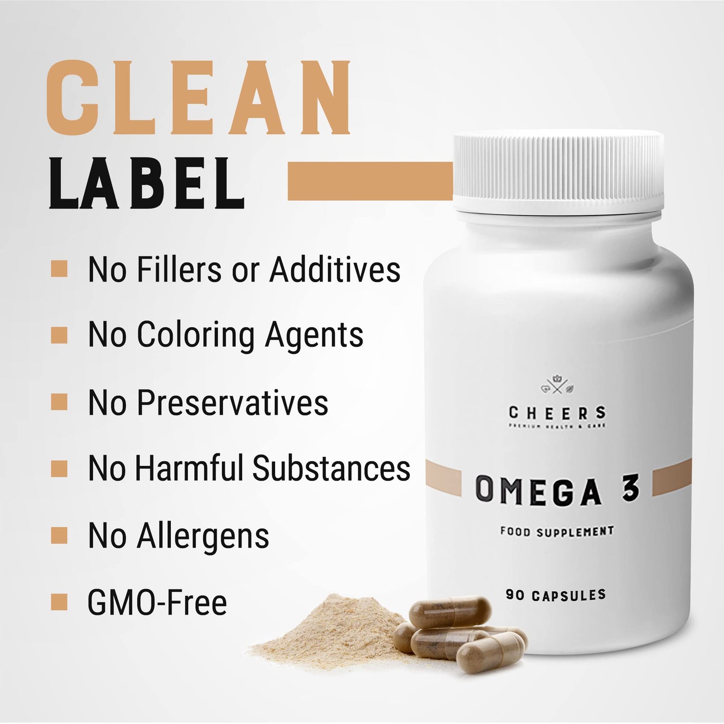 CHEERS Omega-3 Supplement Capsules, 90 Capsules