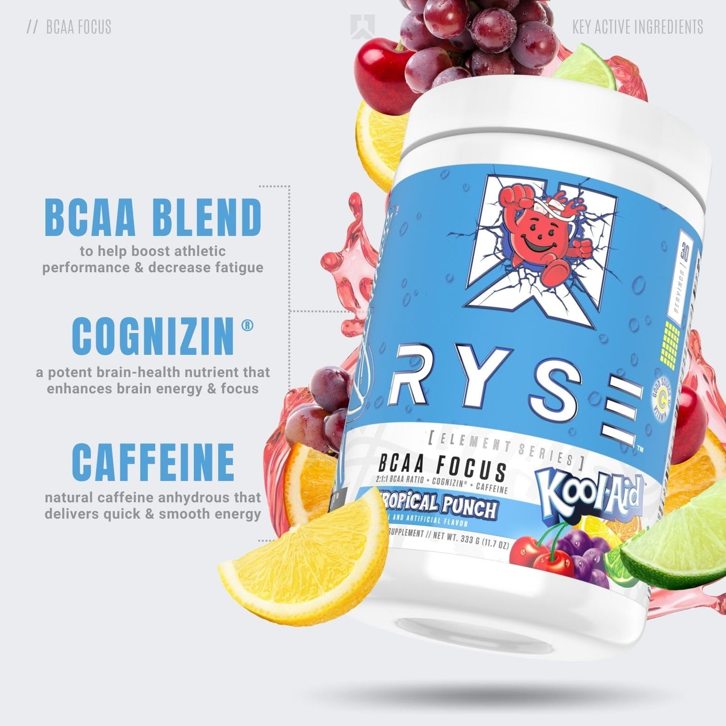 RYSE Up Supplements BCAA Focus Powder 12.06 oz