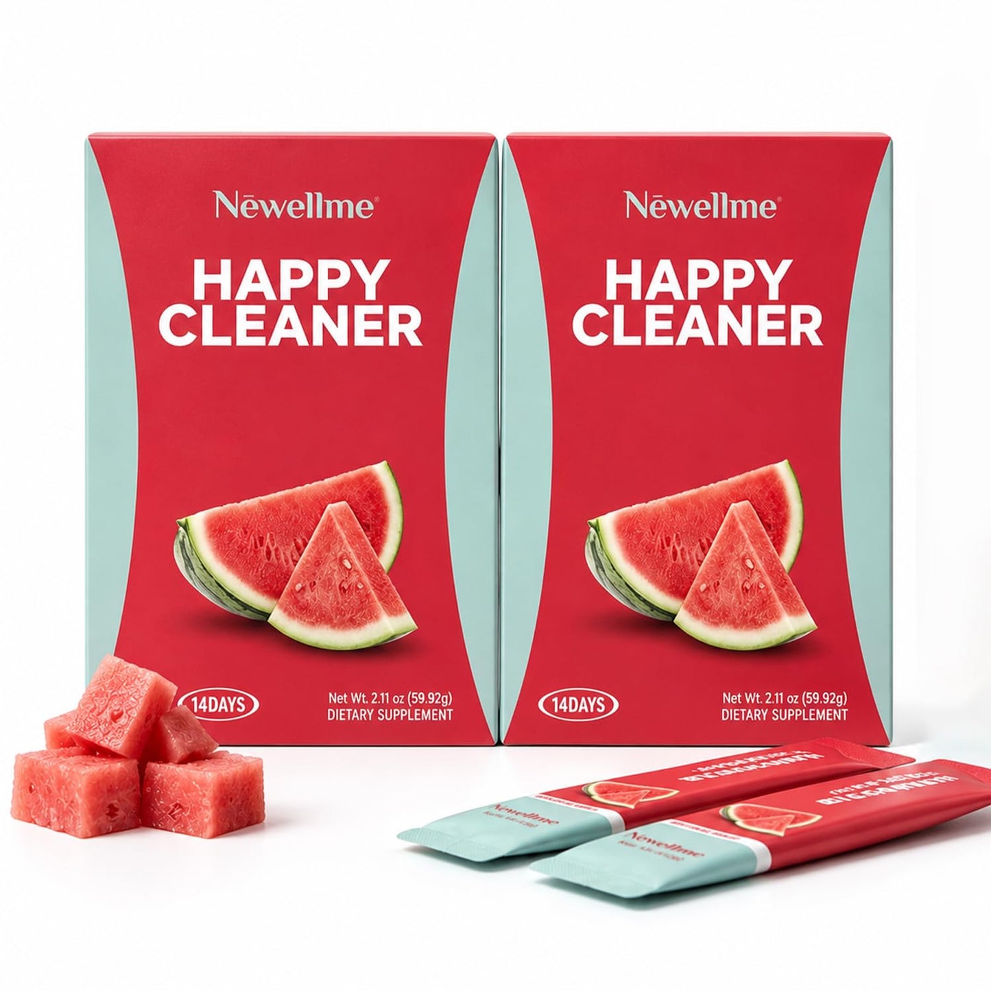 NEWELLME Happy Cleaner Greens Superfood Powder, 8.8 oz Pack of 2