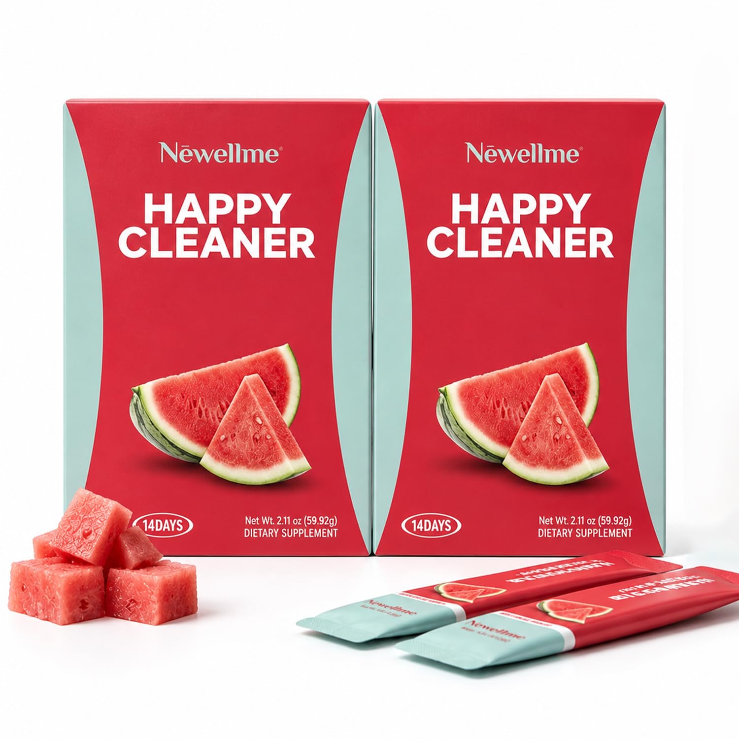 NEWELLME Happy Cleaner Greens Superfood Powder Packets, 8.8 oz