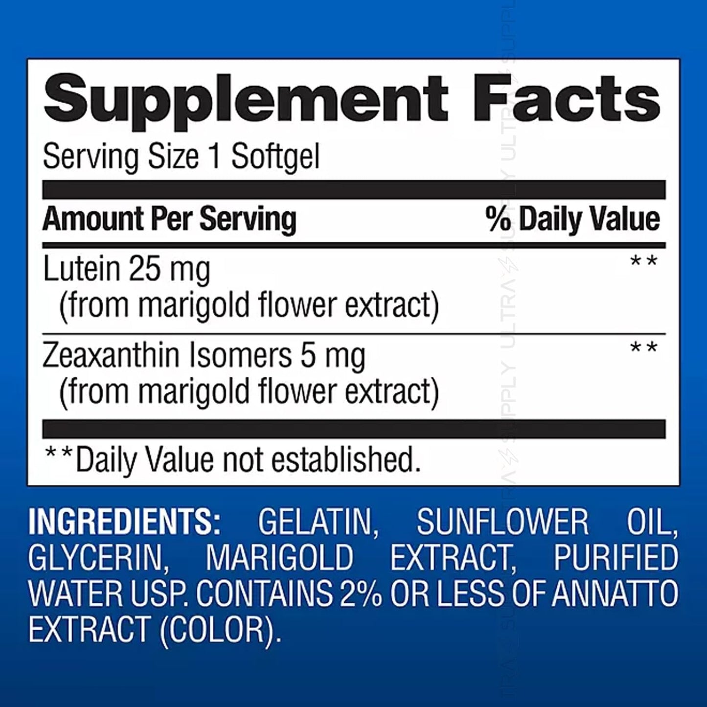 Generic Lutein with Zeaxanthin, 25 mg & 5 mg Softgels, 150 Count