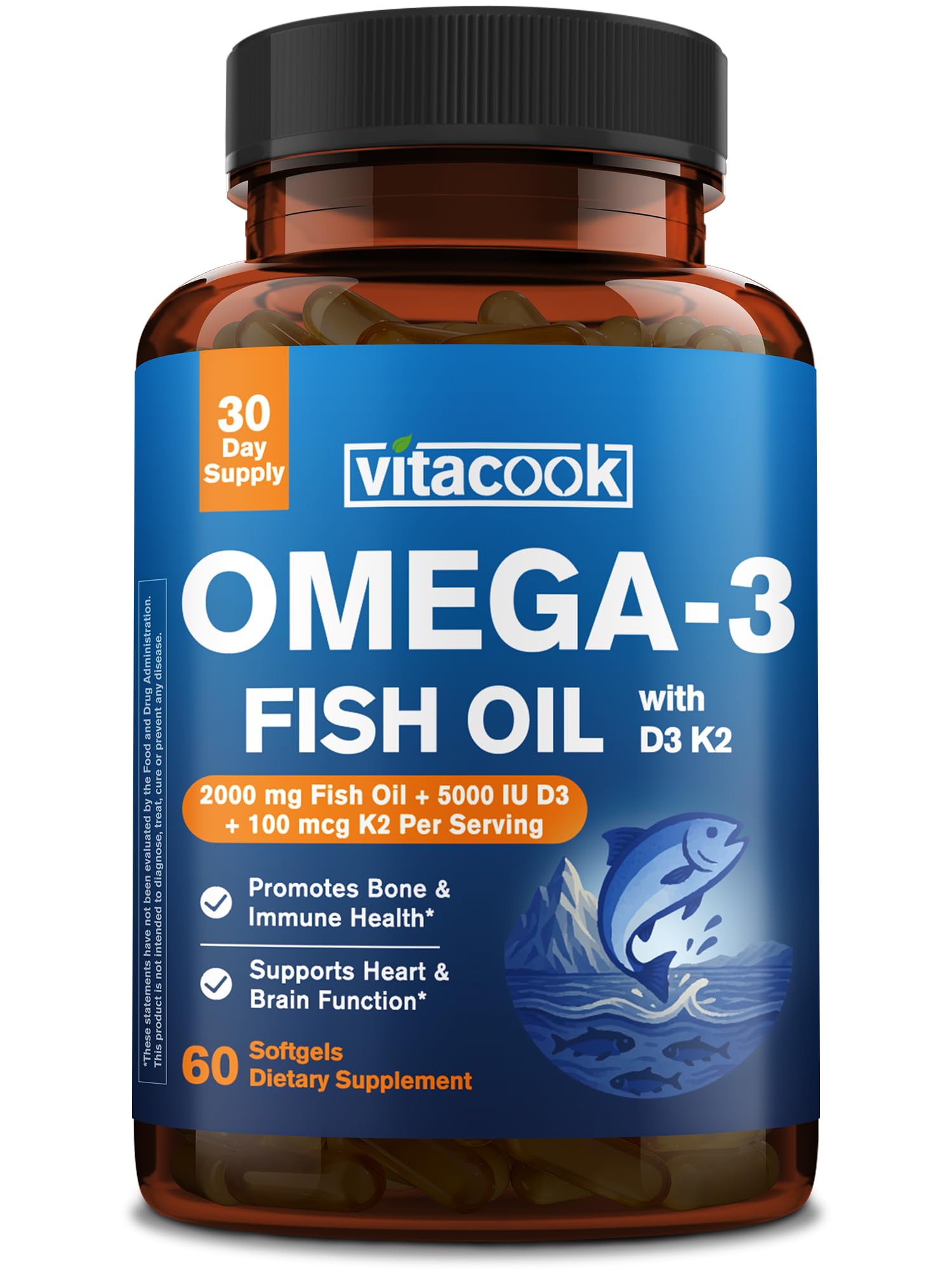 Vitacook Omega-3 Fish Oil Softgels 60 Count