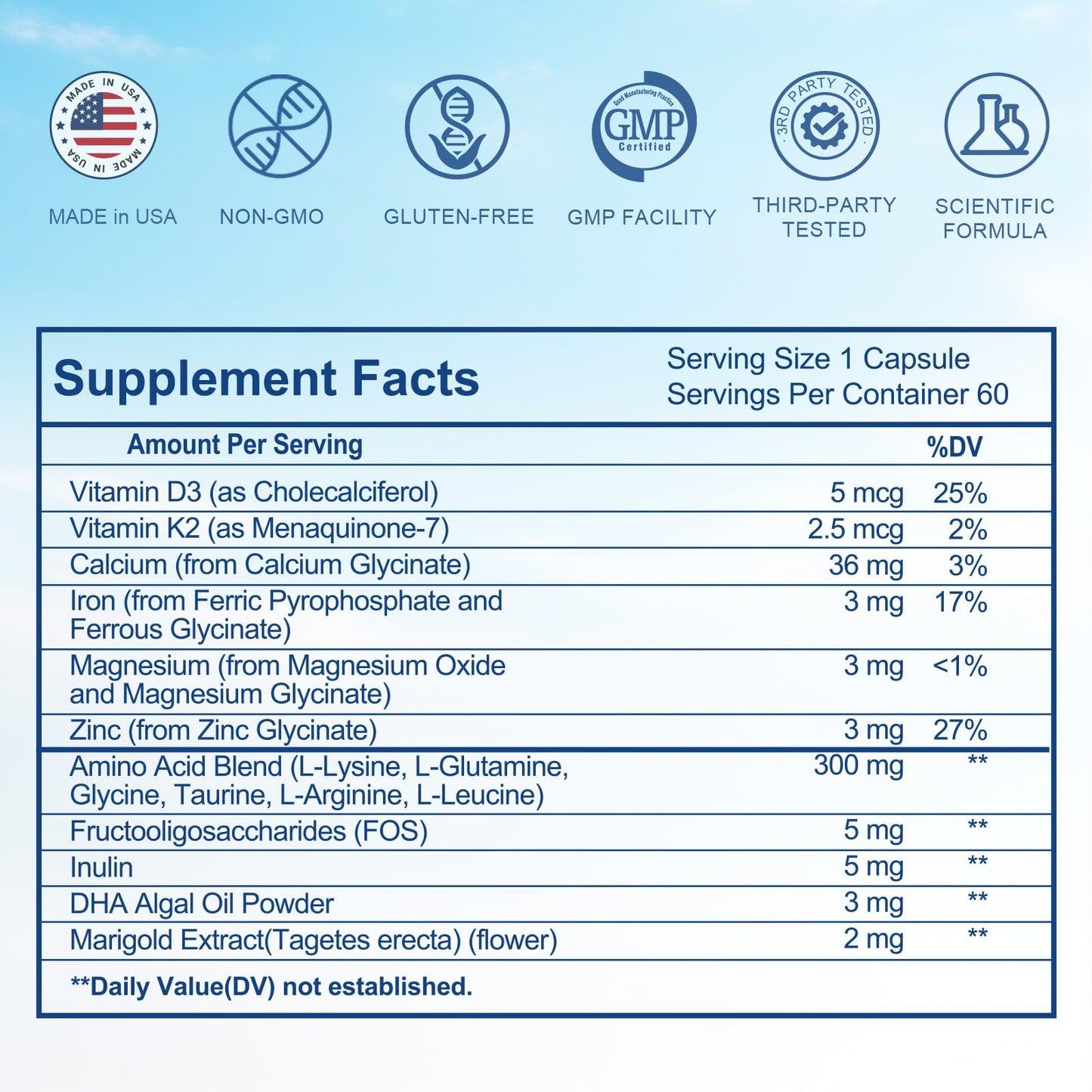 Mkule 21 Days Growth Mini Capsules Height Growth Supplement for Kids & Teens (Ages 6-13), 180 Capsules