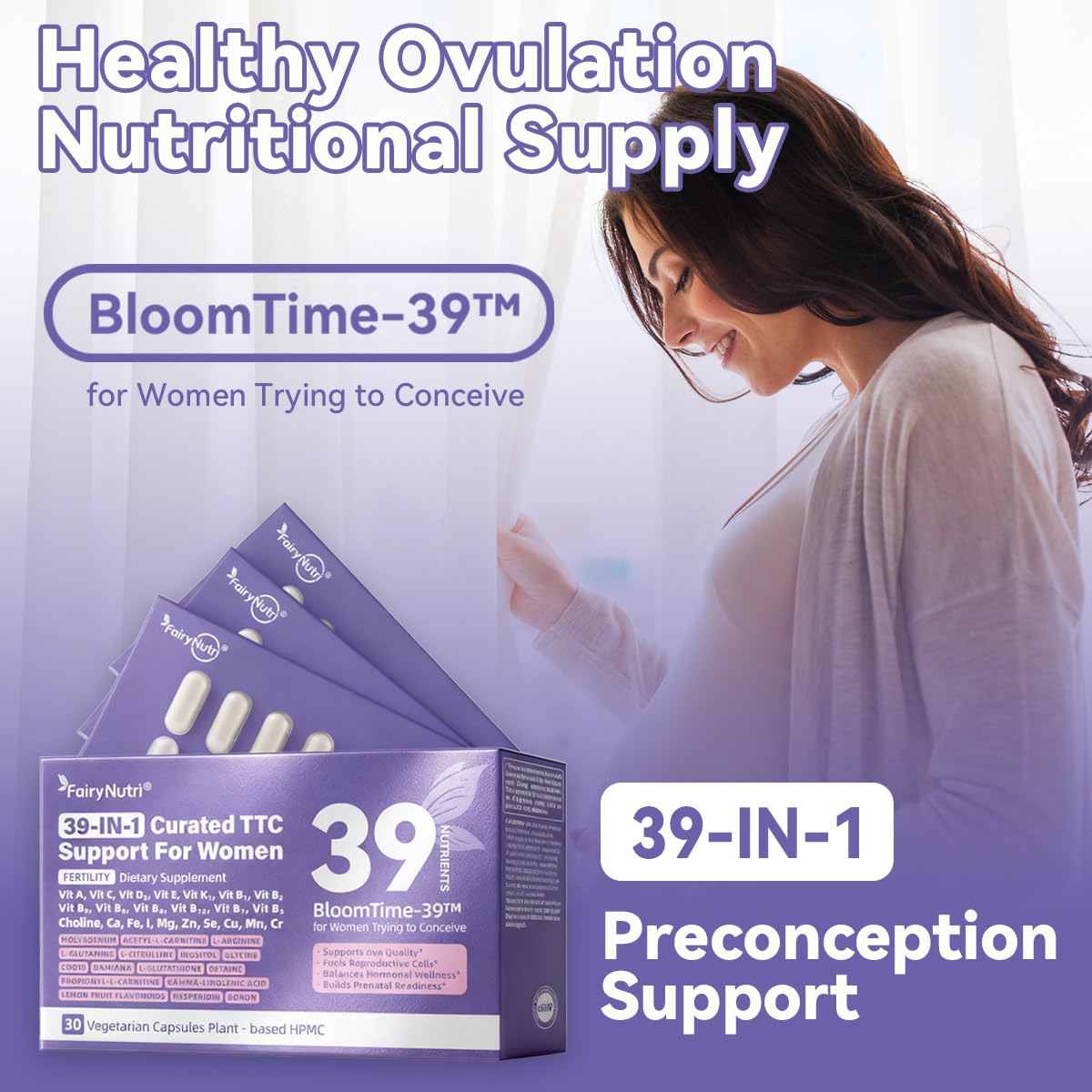 fairynutri BloomTime-39 for Women Trying to Conceive 30 Capsules