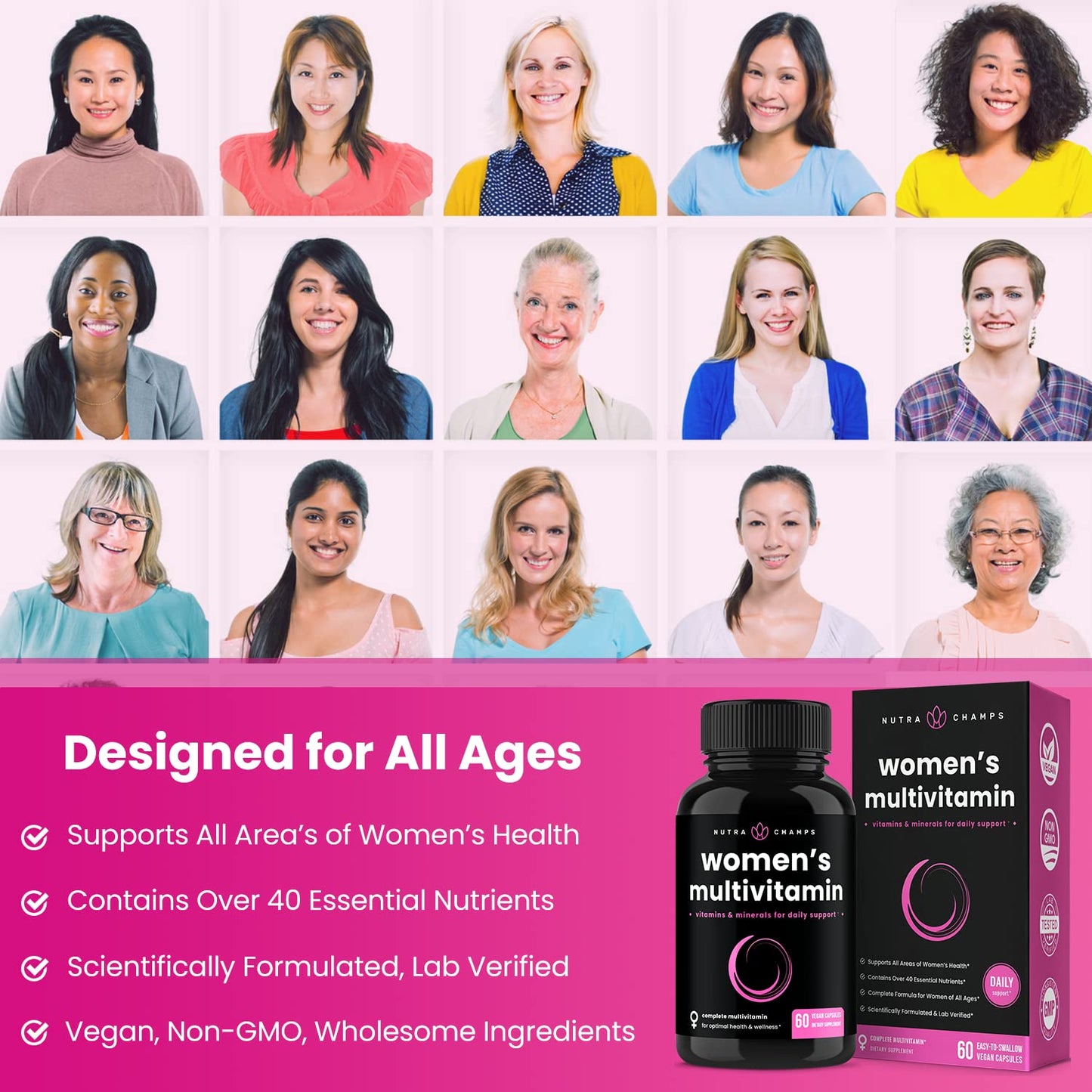 NutraChamps Multivitamin for Women Gummy 240 Count