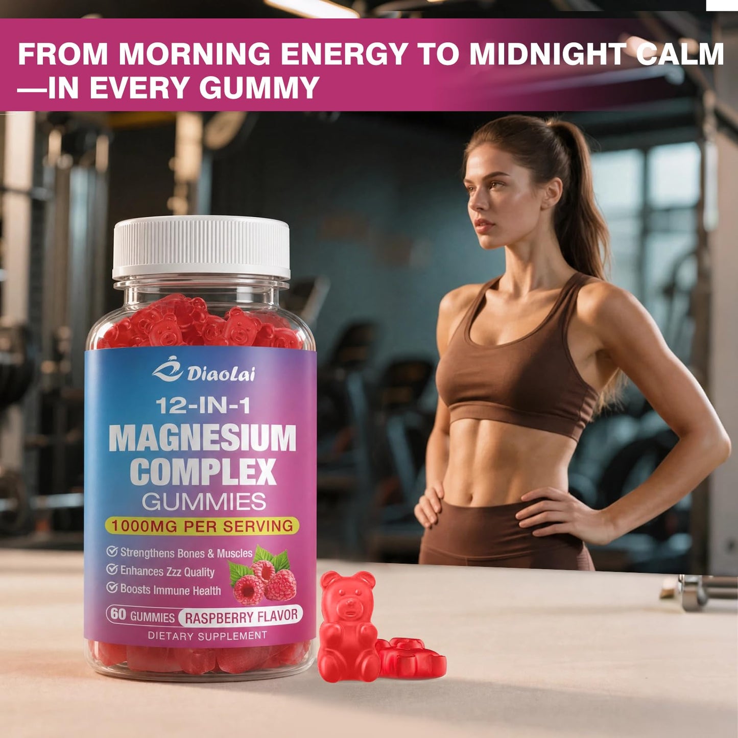 DIAOLAI Magnesium Complex Gummies 120 Count