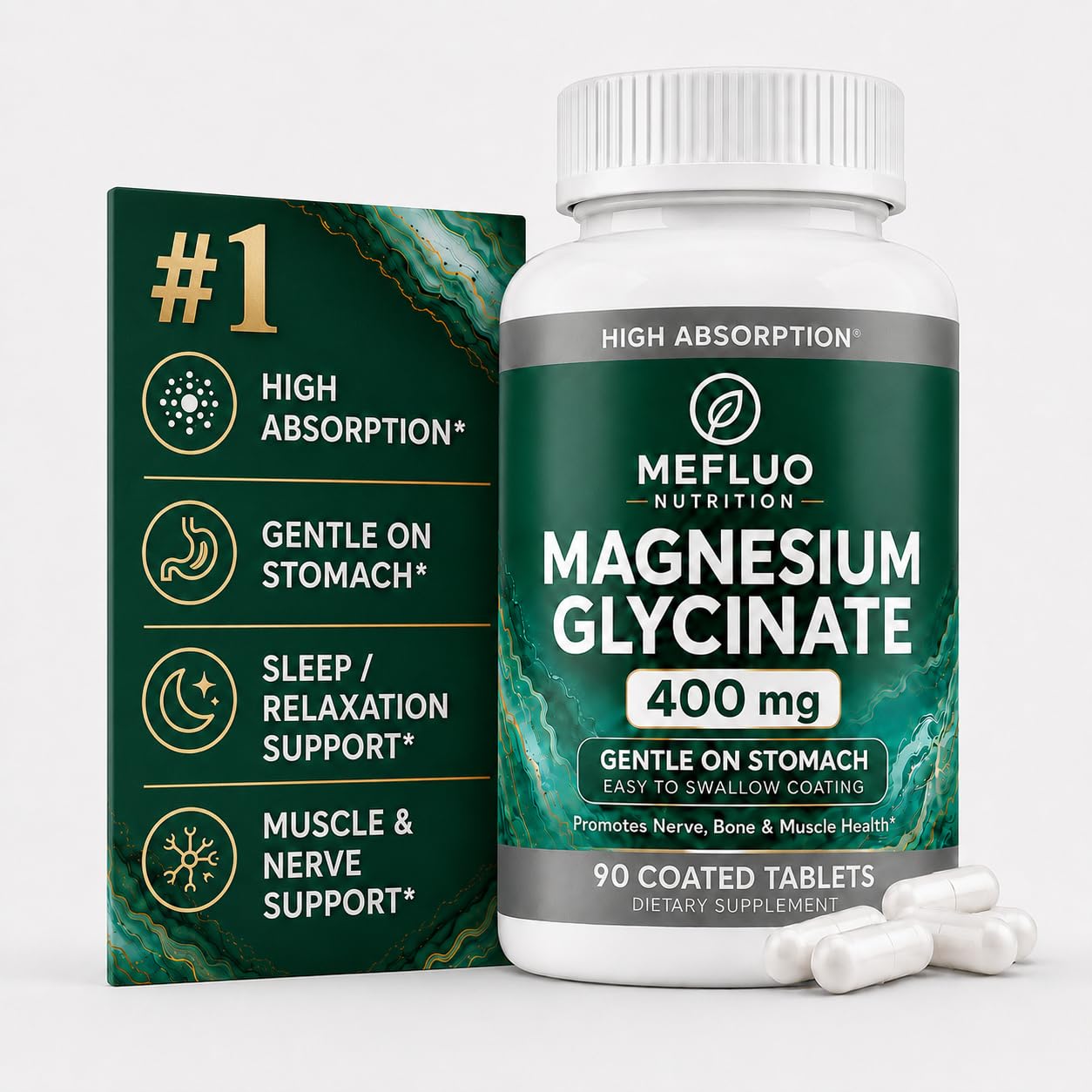 Mefluo Magnesium Glycinate Tablets, 90 Count