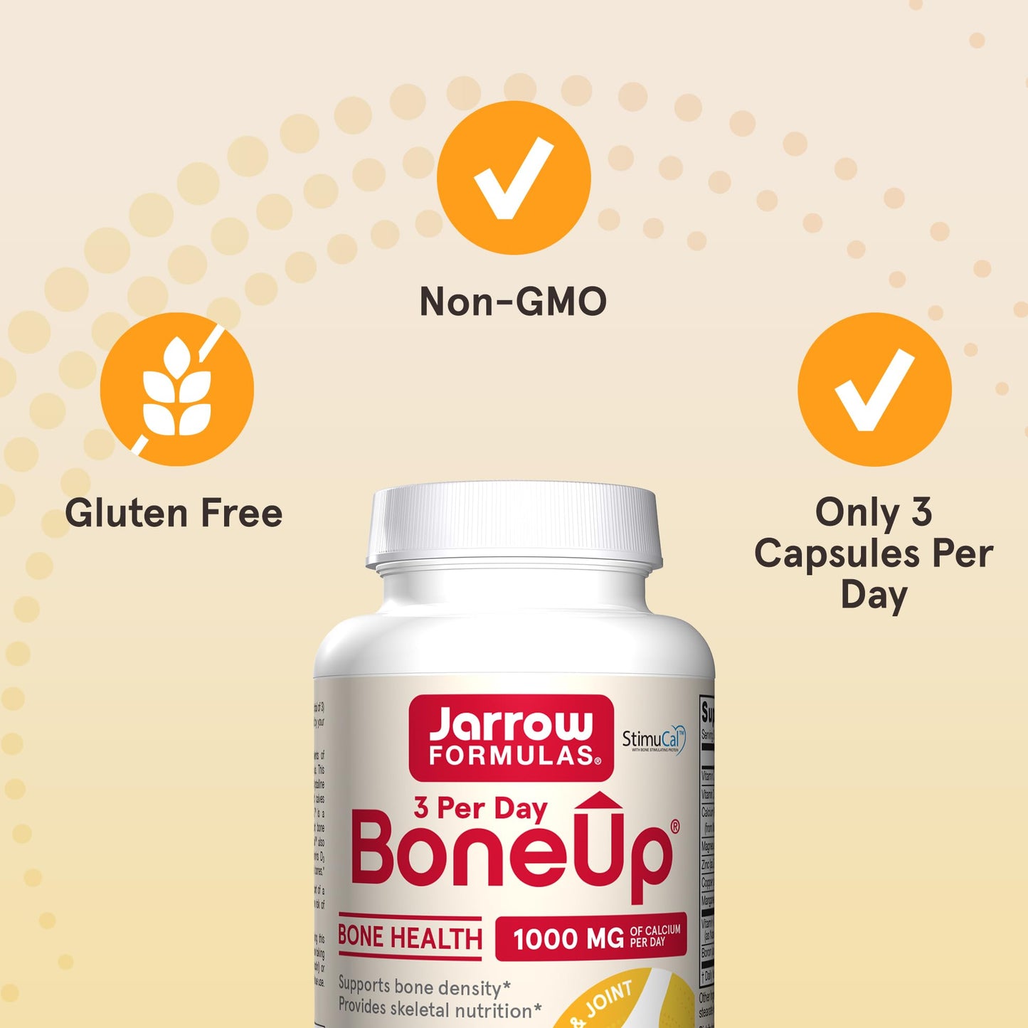 Jarrow Formulas BoneUp Three Per Day for Bone Density and Skeletal Nutrition, 90 Capsules