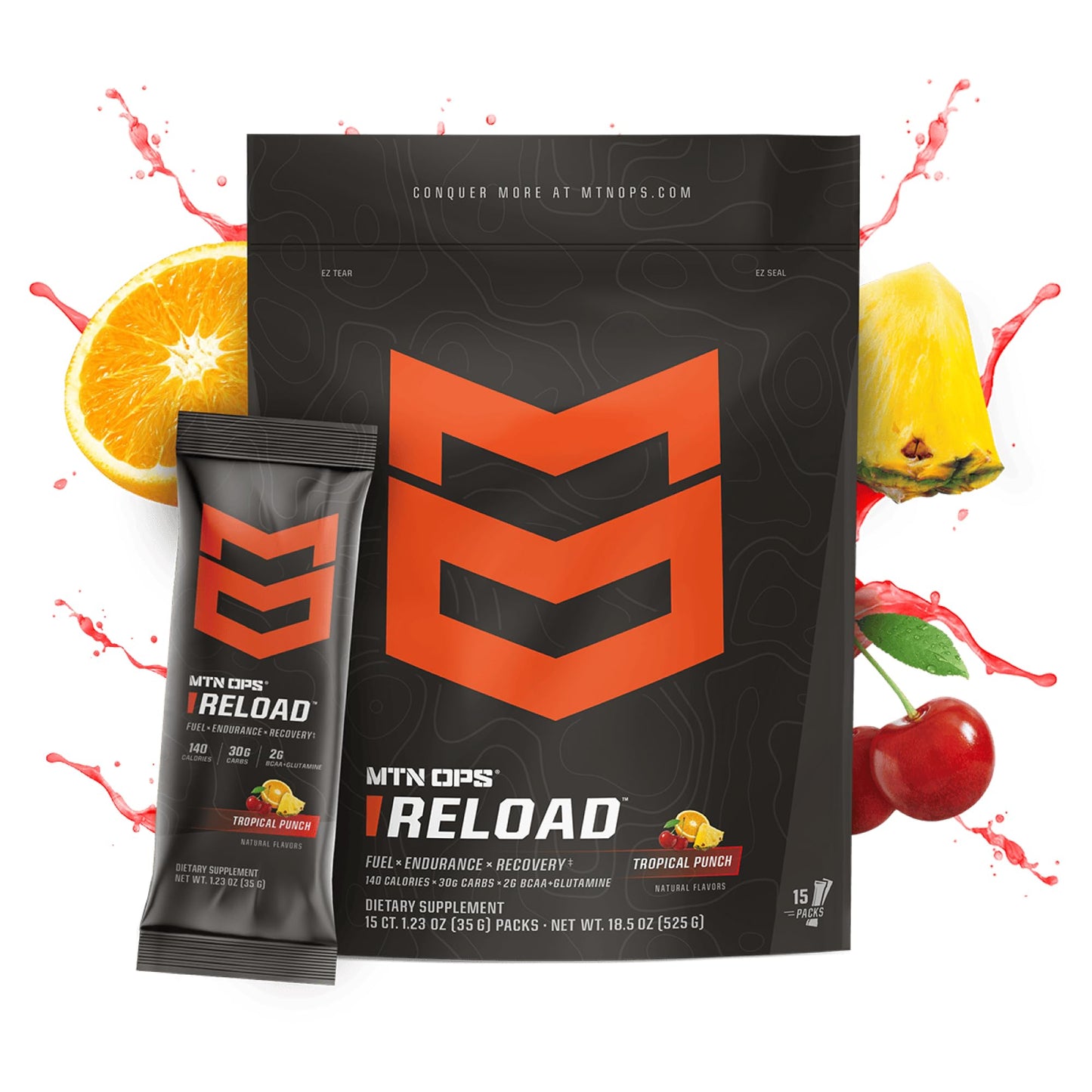 MTN OPS Reload Ready-to-Mix Carb Mix Bundle Tropical Punch & Green Apple Powder 36.9