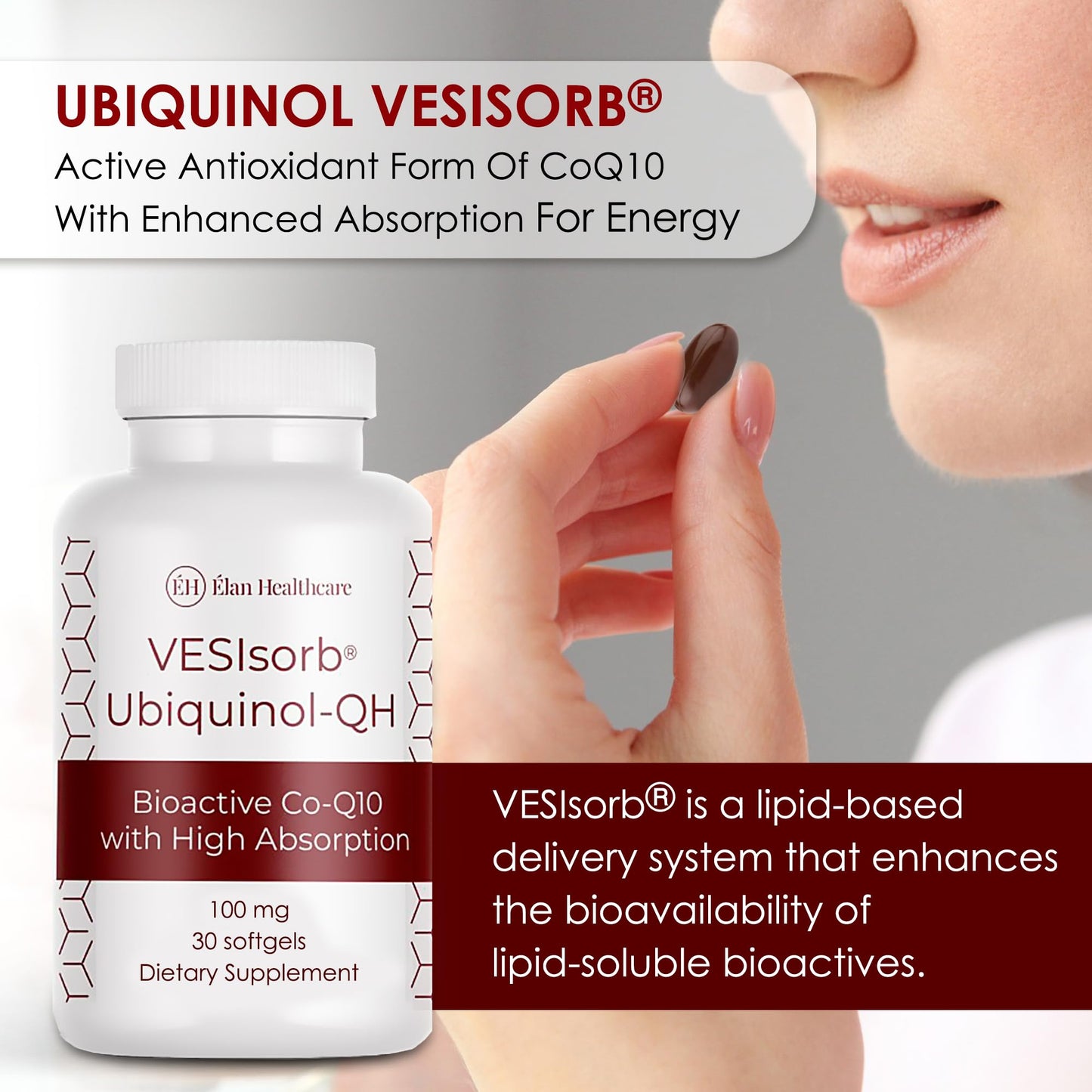 ÉLAN HEALTHCARE VESIsorb Ubiquinol-QH Softgel 30 Count