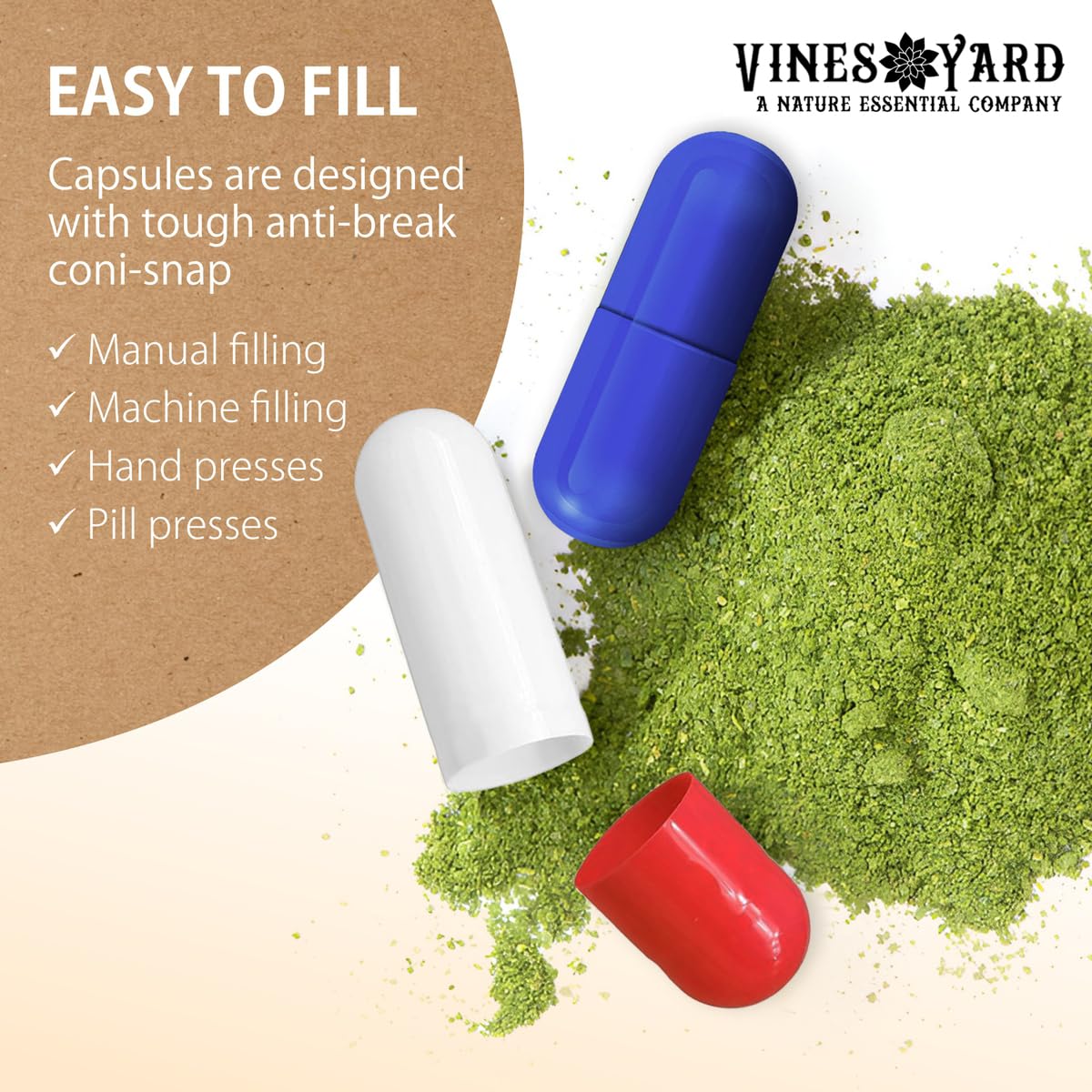 Vines Yard Plant Based Empty Capsules Capsule 1000