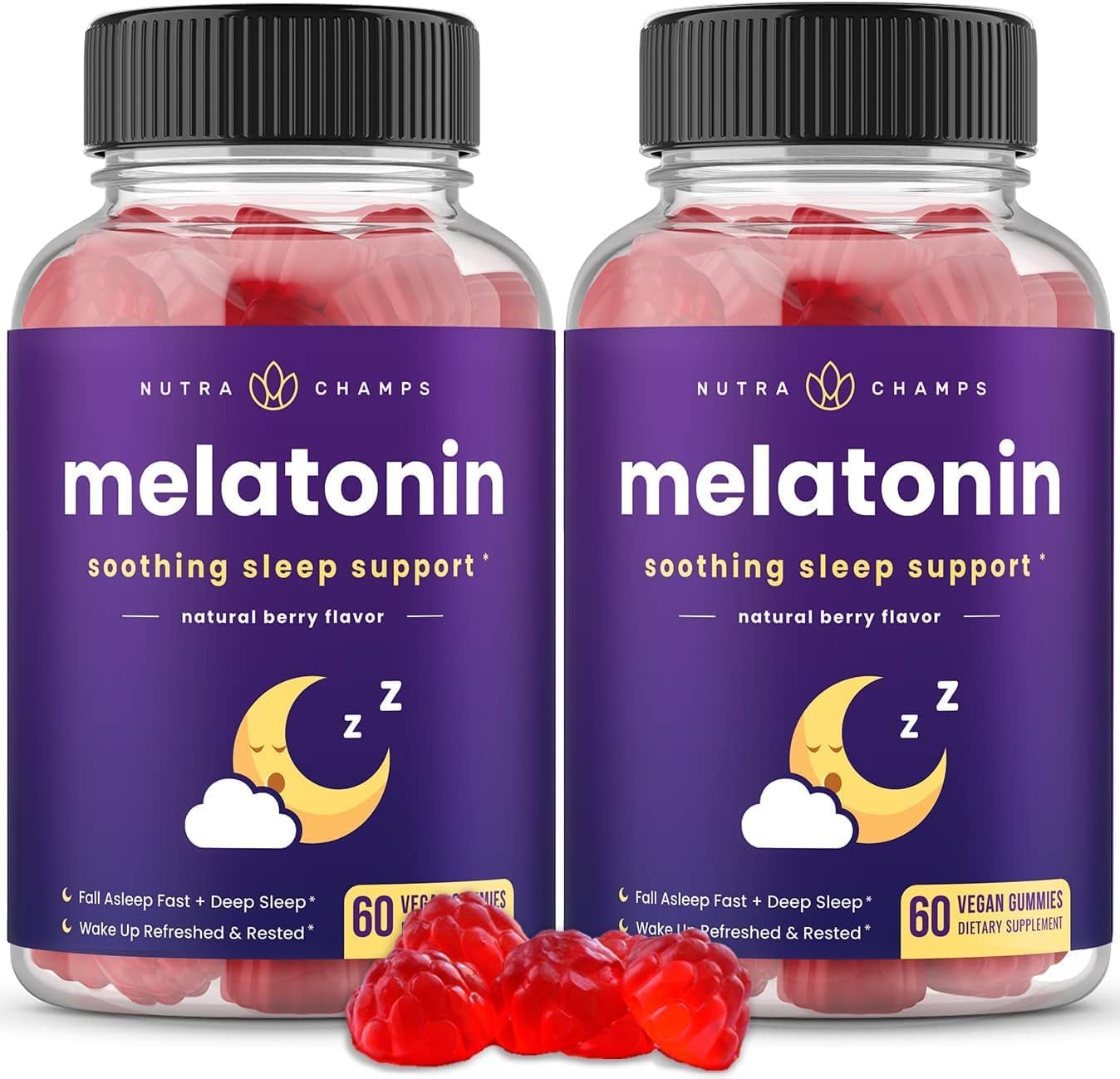 NutraChamps Melatonin Gummies for Kids & Adults 120 Gummies