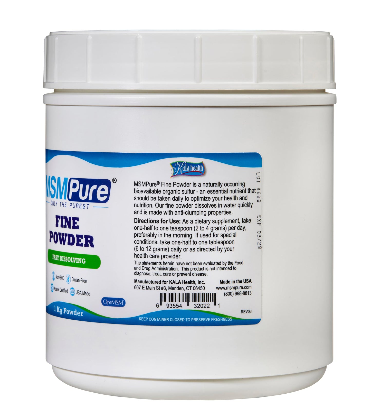 KALA HEALTH MSMPure MSM Fine Powder (2.2 lb) and MSM Gel with Organic Aloe (8 oz) Bundle