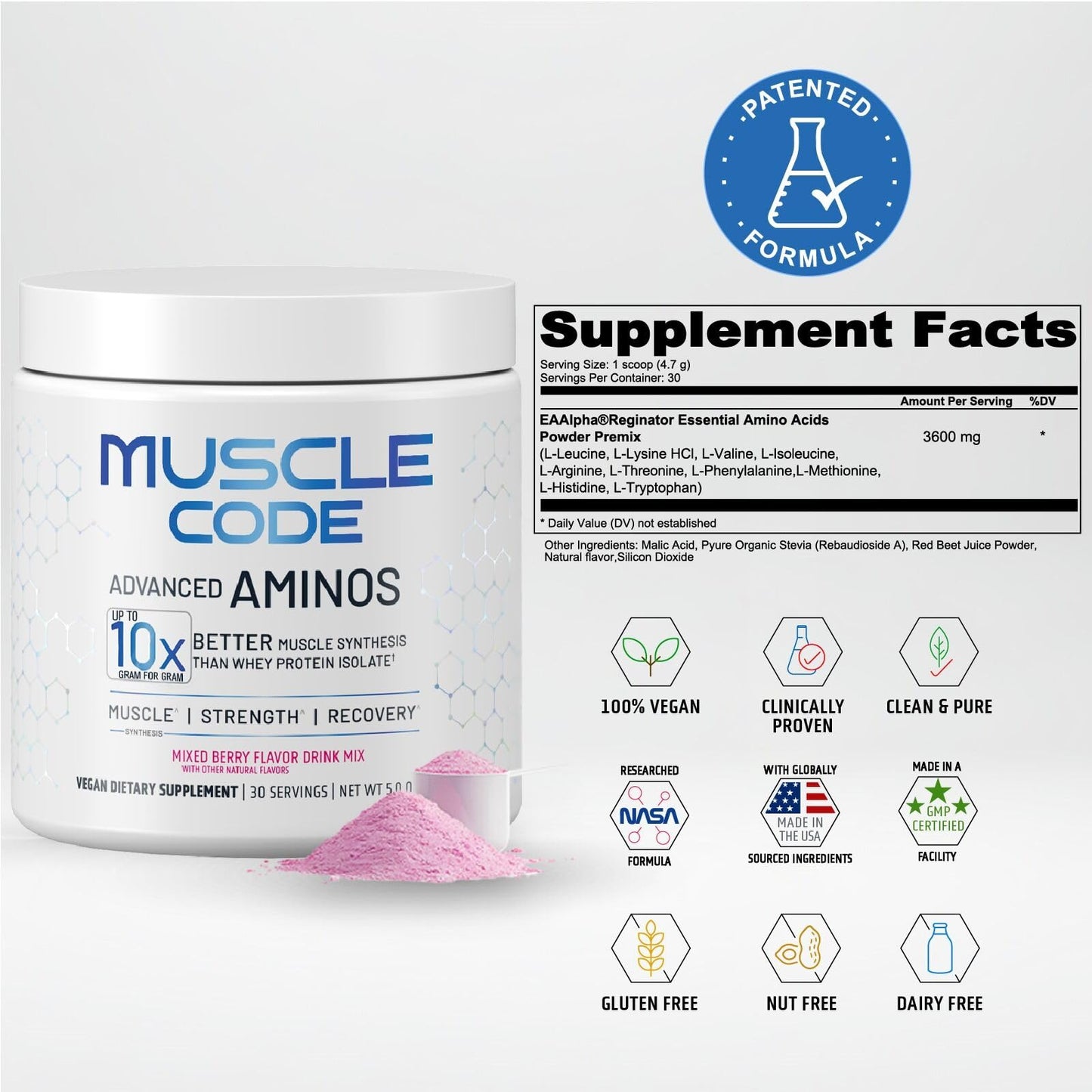 Nautilus Muscle Code Essential Amino Acid Powder, 0.98 oz