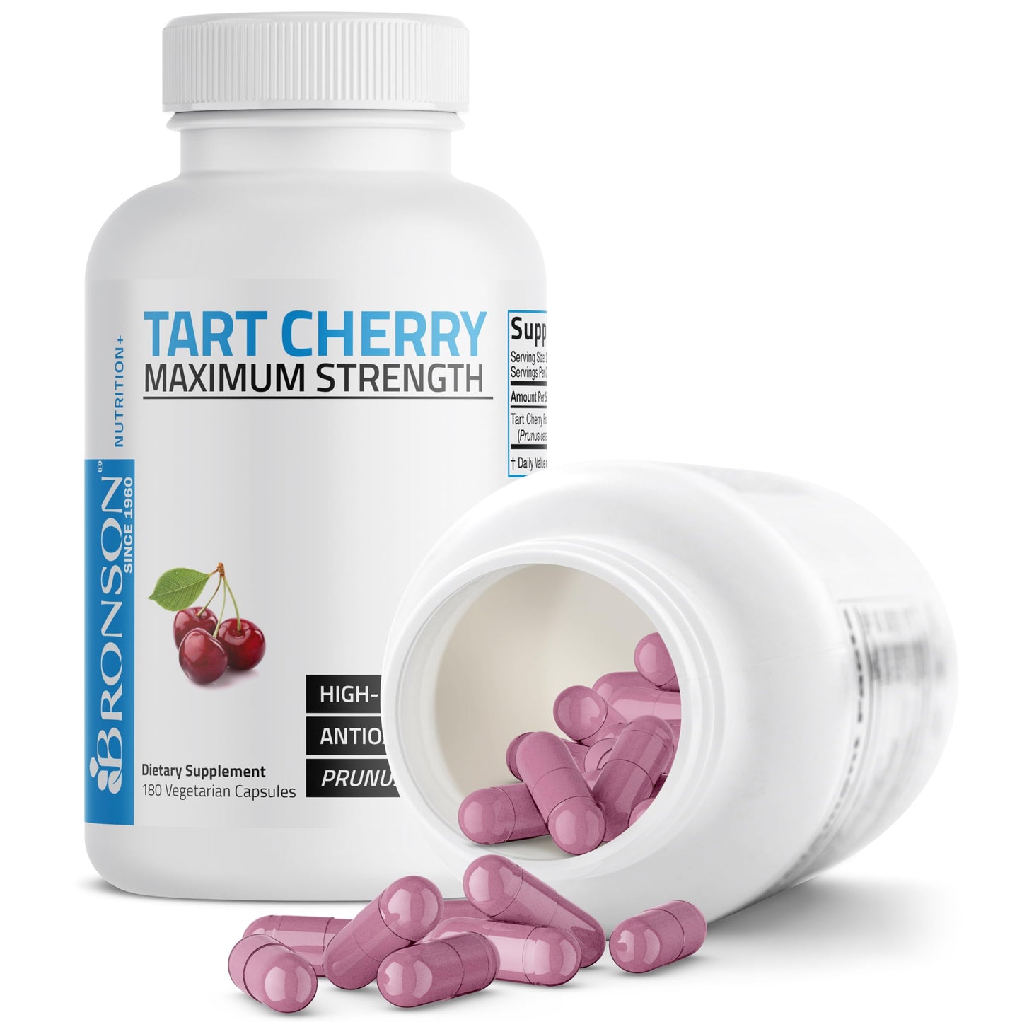 Bronson Tart Cherry Maximum Strength Capsules, 180 Count