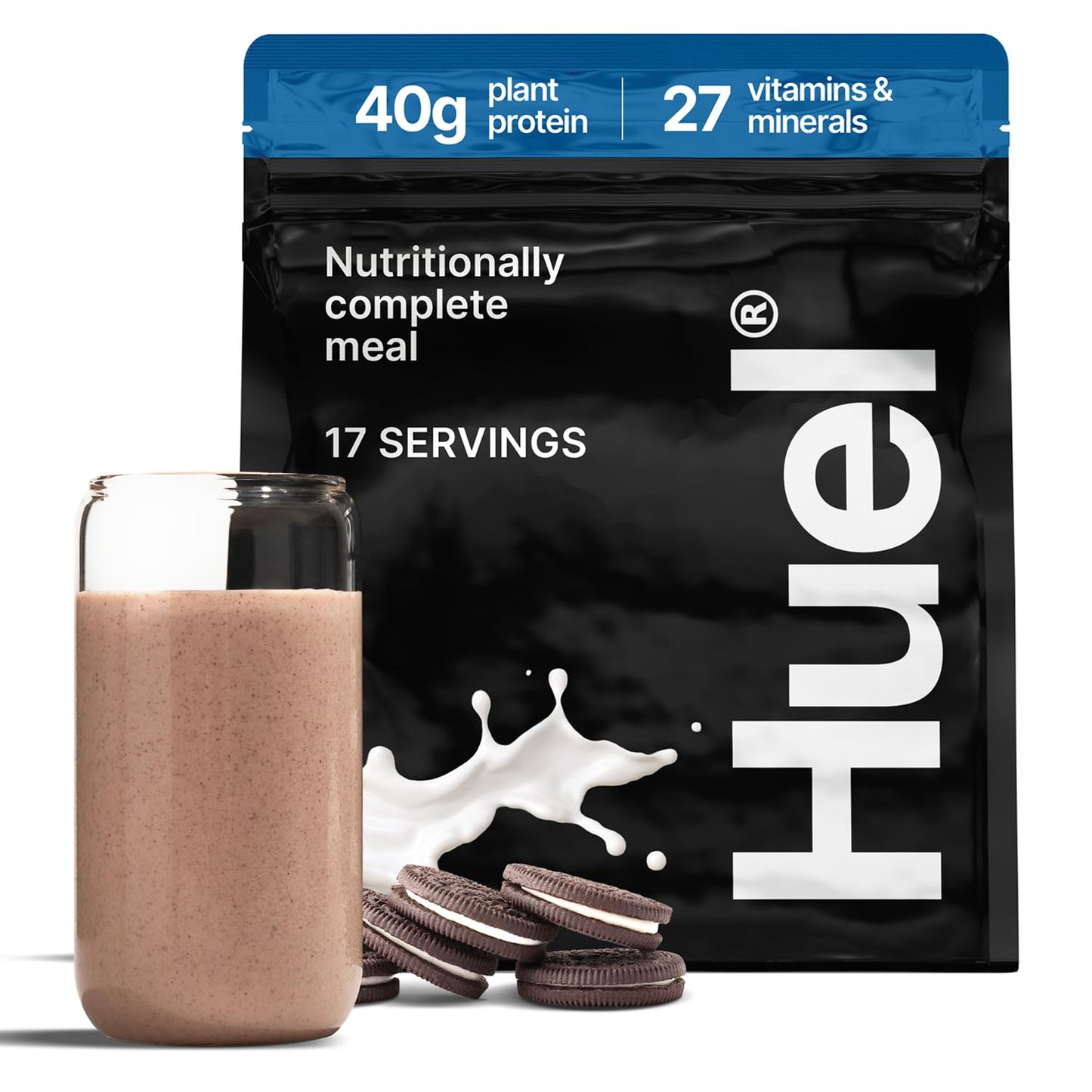 Huel Black Edition Cookies and Cream 40g Vegan Protein Powder, 3.37 Pound