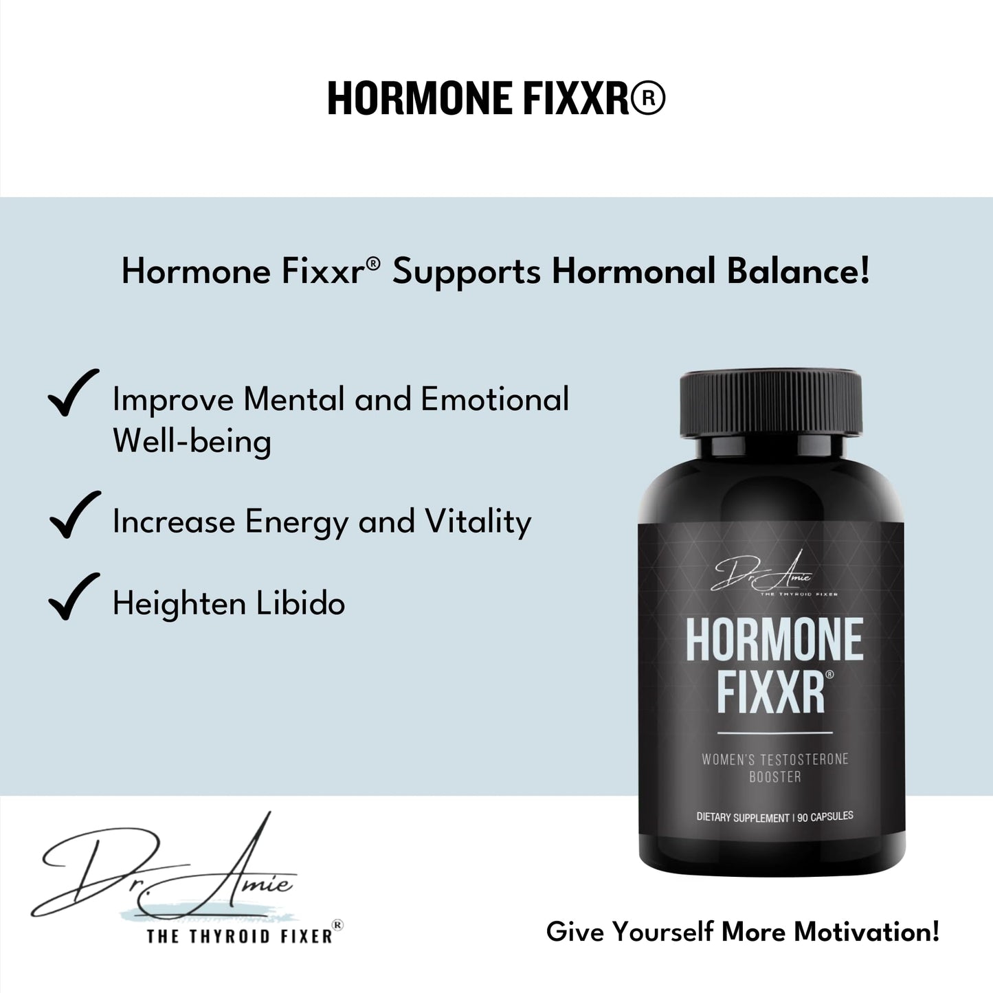 Fixxr Hormone Support by Dr. Amie Capsules, 90 Count