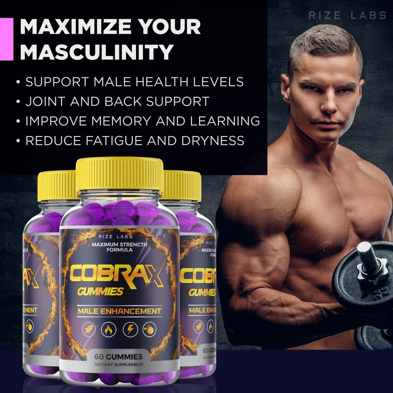 Rize Labs CobraX Gummies for Men 180 Gummies