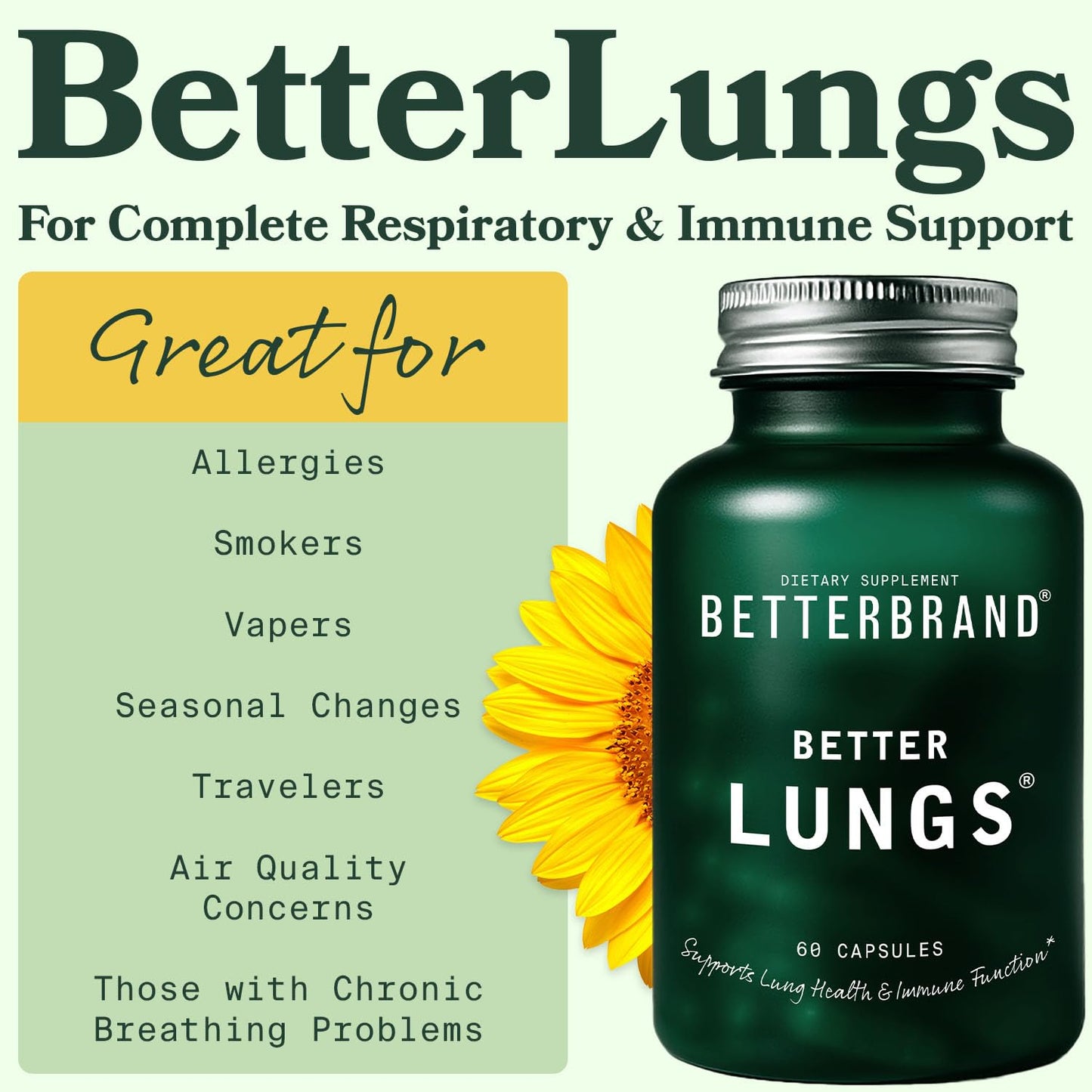 Betterbrand Better Lungs & Mushrooms Bundle Capsules & Gummies, 2-Pack