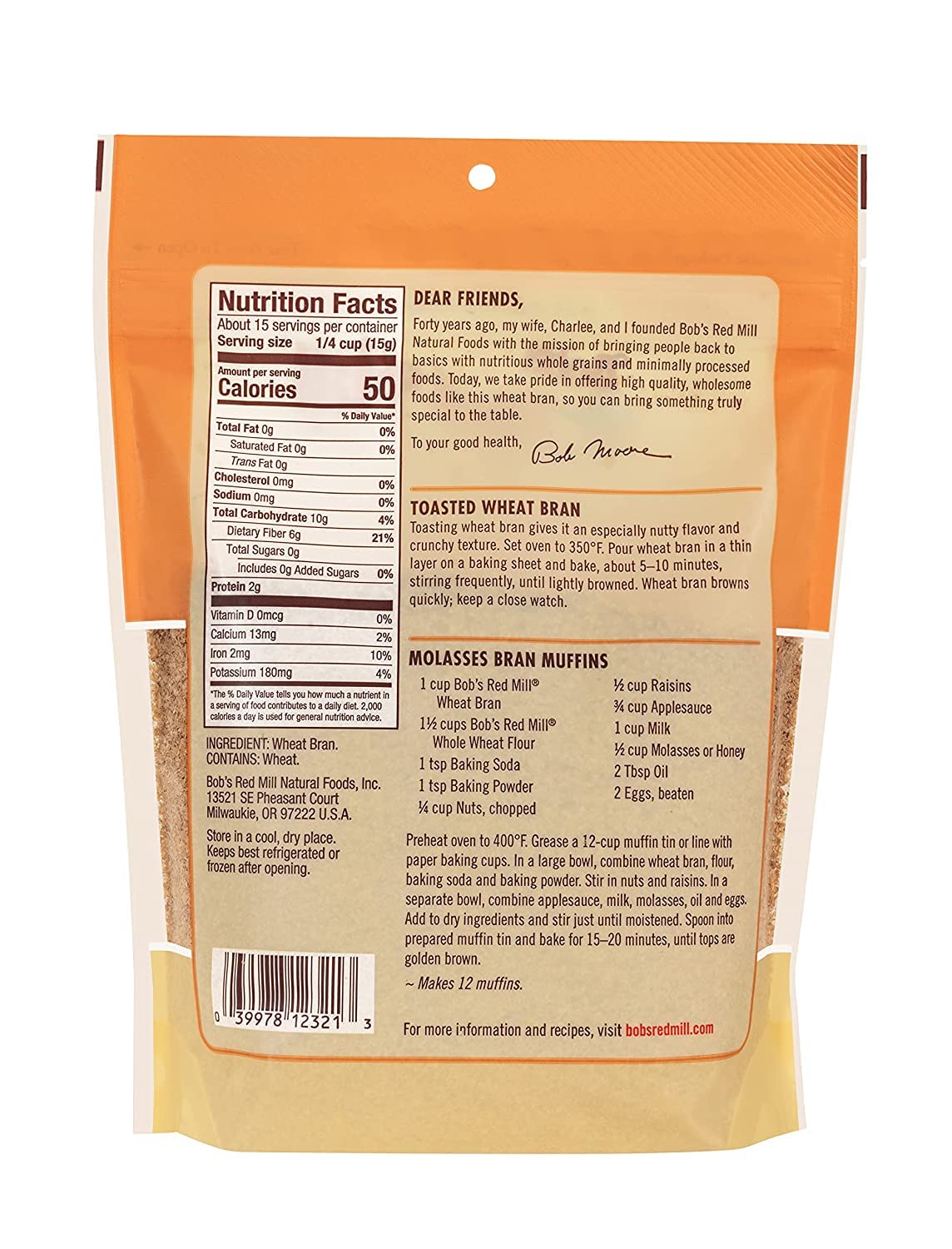 Bob's Red Mill Wheat Bran Powder, 8 Ounces