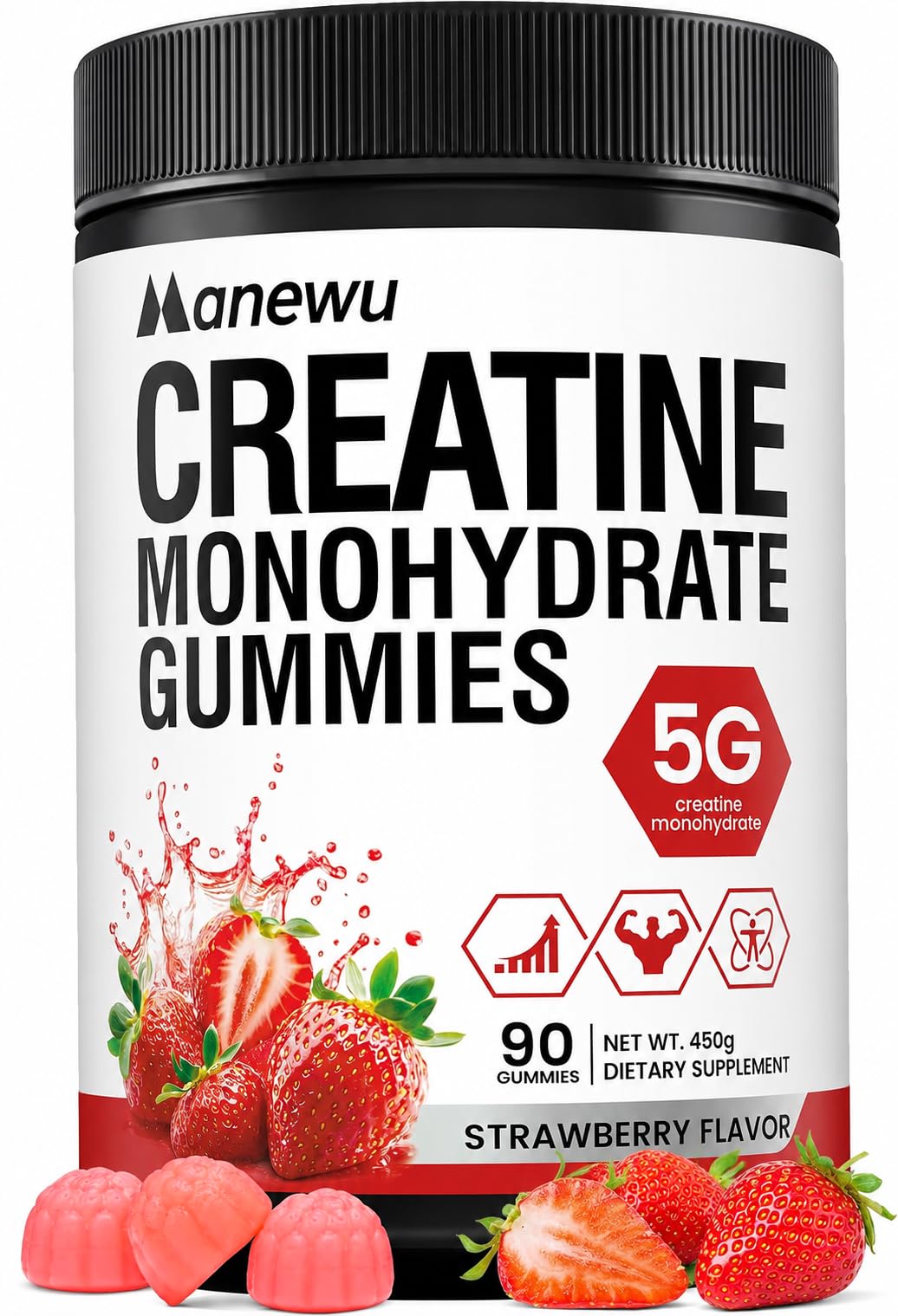 Manewu Creatine Monohydrate Gummies 90 Count