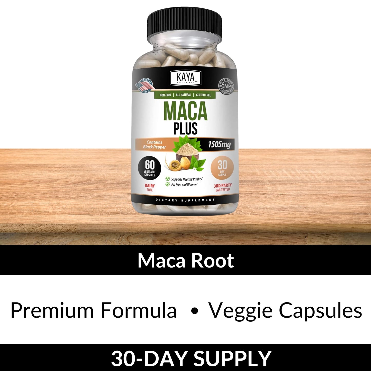 Kaya Naturals MACA Plus Capsules 60 Count