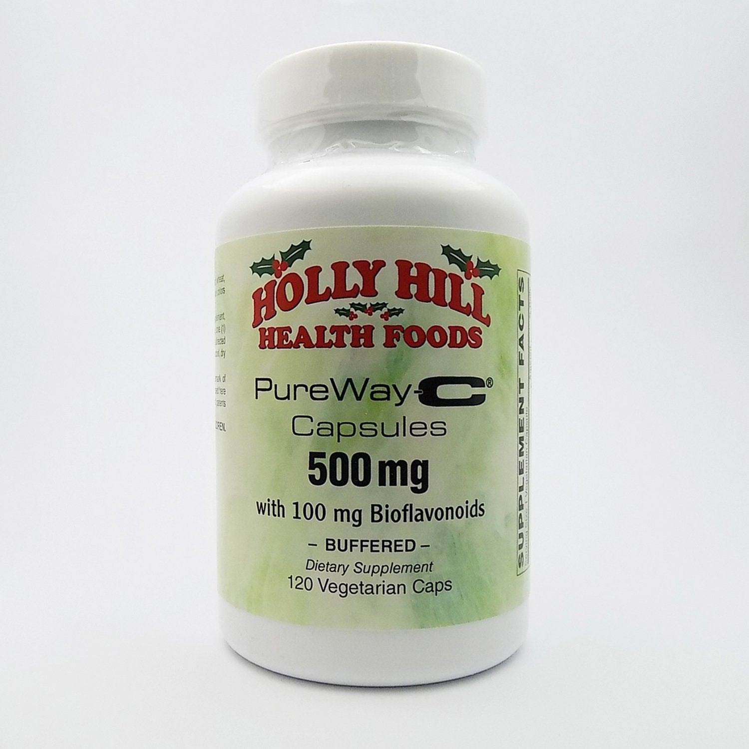 Holly Hill Health Foods PureWay-C 500 mg with 100 mg Bioflavonoids, Buffered Capsules, 120 Count
