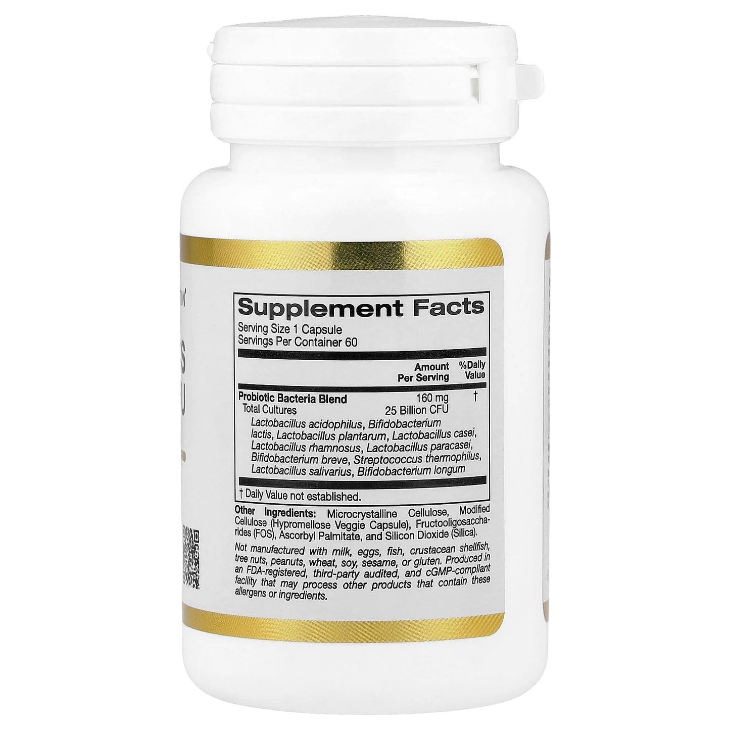 Lake Avenue Probiotics 10 Strain Blend, 25 Billion CFU, Supports Digestive & Immune Health, 60 Capsules