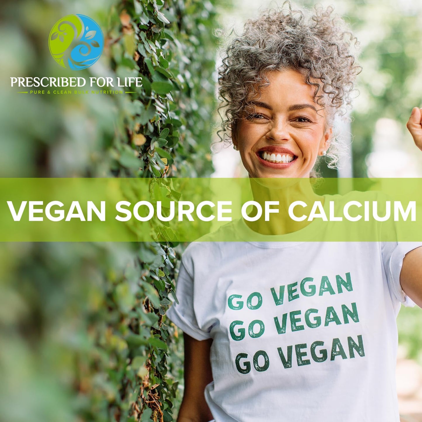 Prescribed For Life Calcium Citrate Malate Pure Vegan Calcium Powder, Easy Absorption Formula, Non-GMO, Filler & Additive Free, 70.55 oz