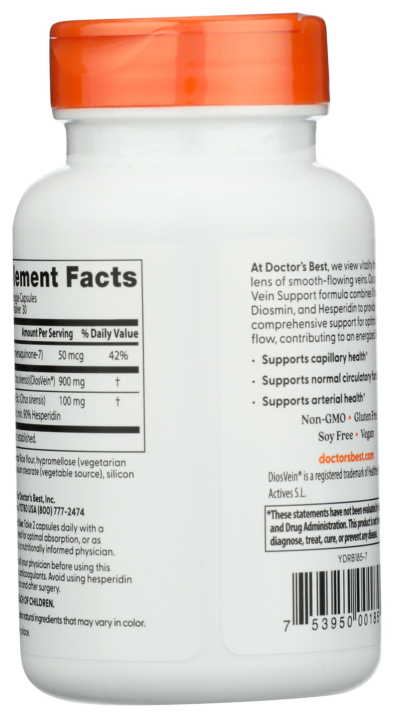 Doctor's Best Vein Support Featuring DiosVein & MenaQ7 Capsule, 60 Count