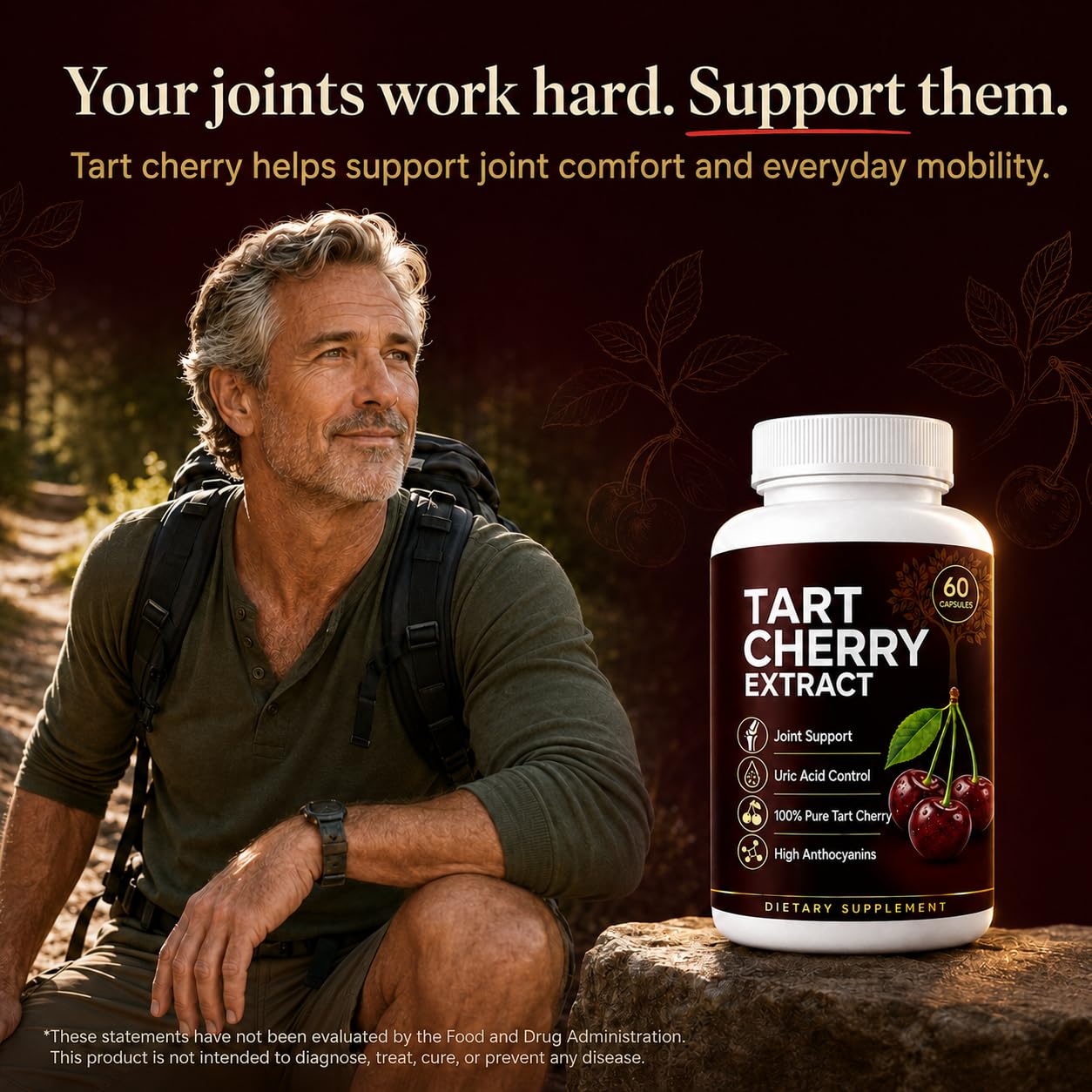 UBOMOPI Tart Cherry Extract Cold Pressed Capsule 60 Count