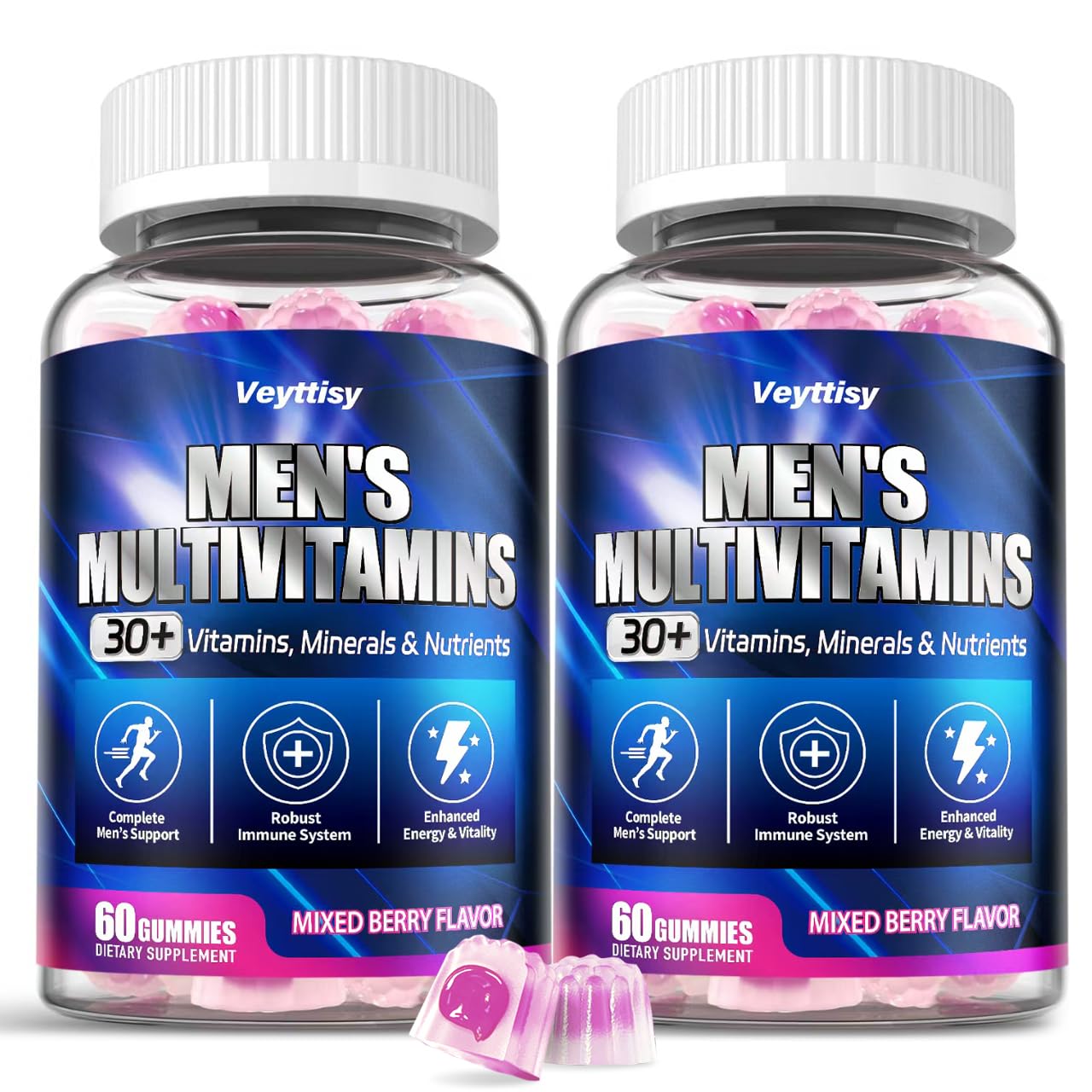 Veyttisy Methylated Multivitamin Gummies for Men, 120 Gummies