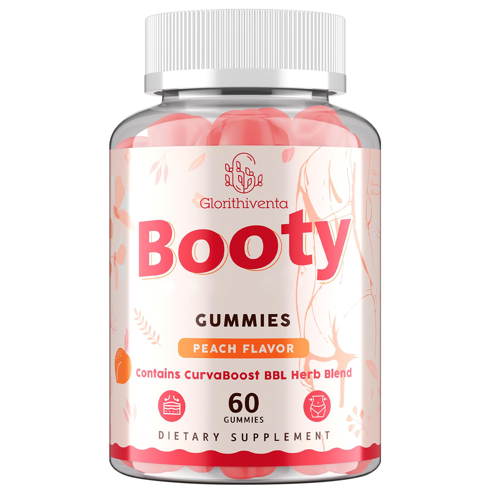 Glorithiventa Booty Gummies for Women with Creatine Monohydrate, Gummy, 60 Count