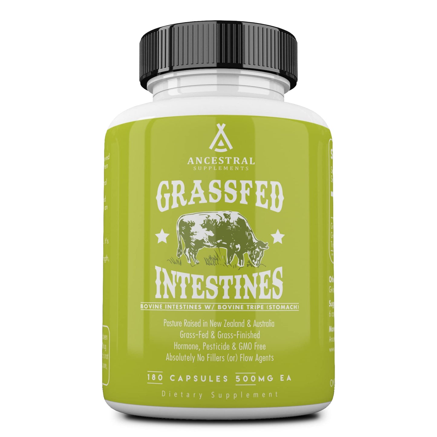 Ancestral Supplements Grass Fed Beef Intestines with Stomach (Tripe) 180 Capsules