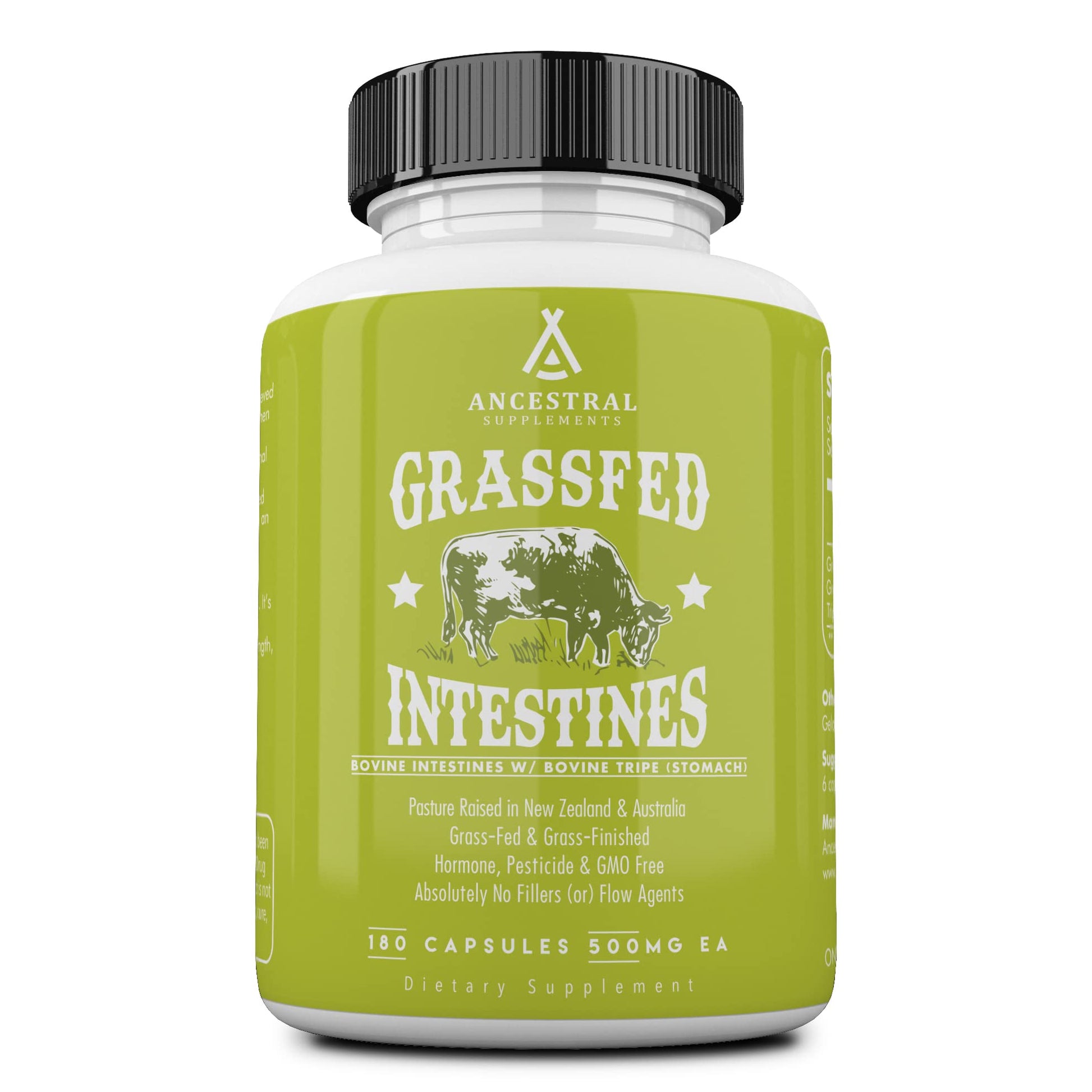 Ancestral Supplements Grass Fed Beef Intestines with Stomach (Tripe) 180 Capsules