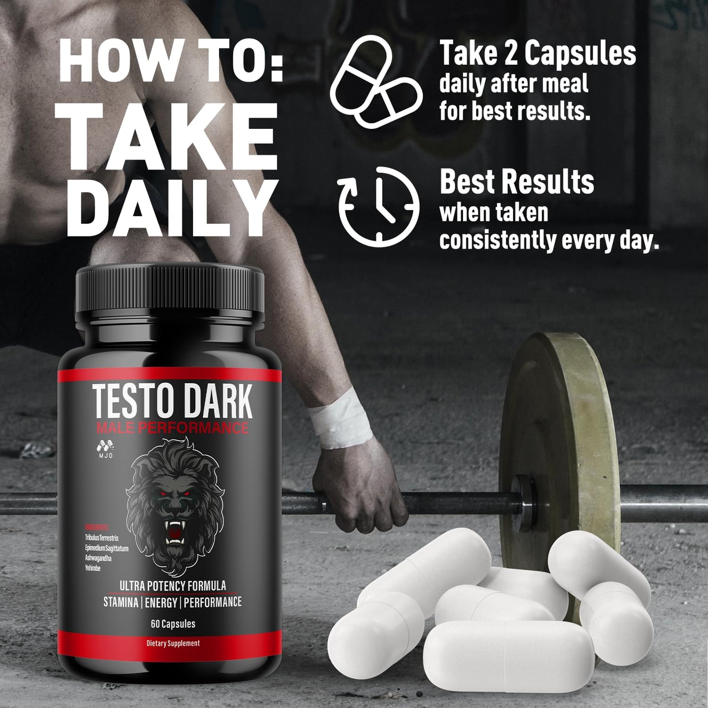 MJO Testo Dark 180 Capsules