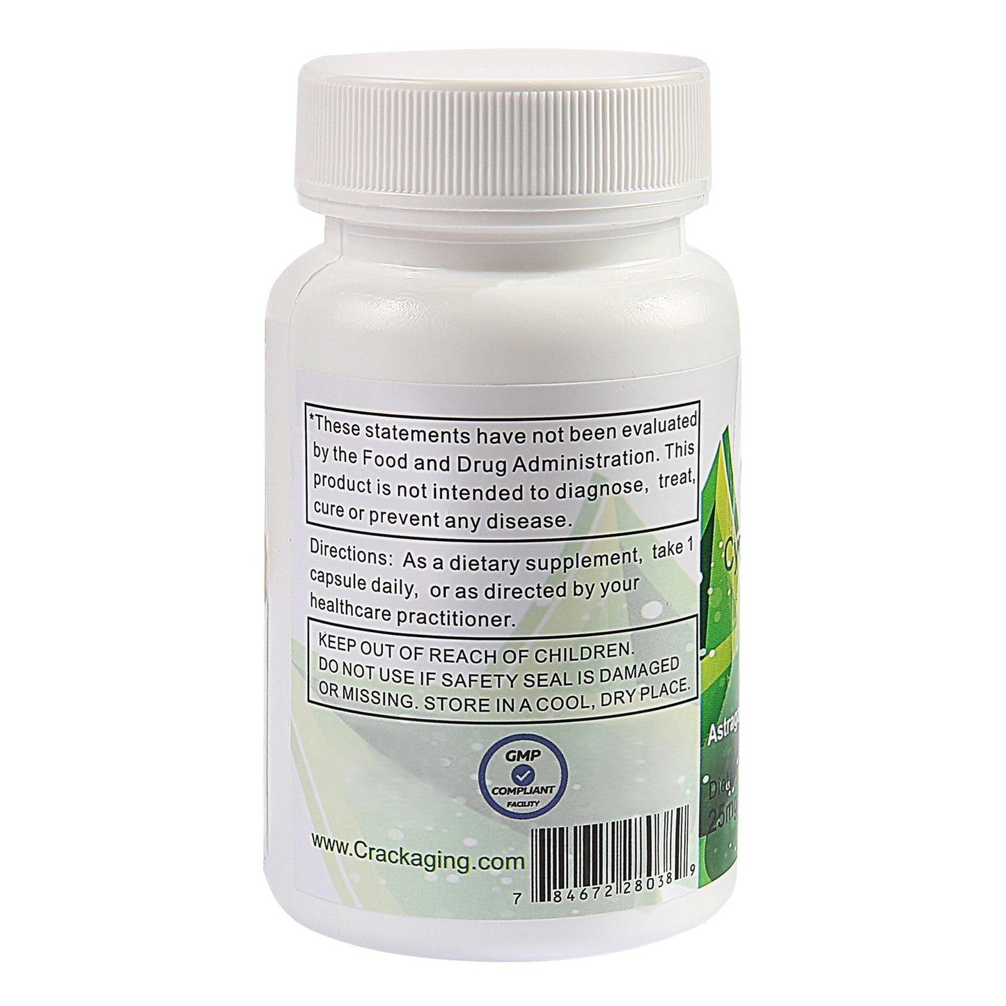 Crackaging Super-Absorption Cycloastragenol 98% 25mg Capsule 30 Count