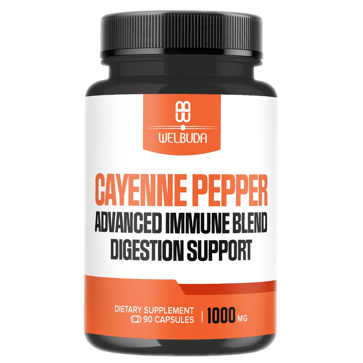 WELBUDA Cayenne Pepper 1000mg Capsules, 90 Veggie Capsules