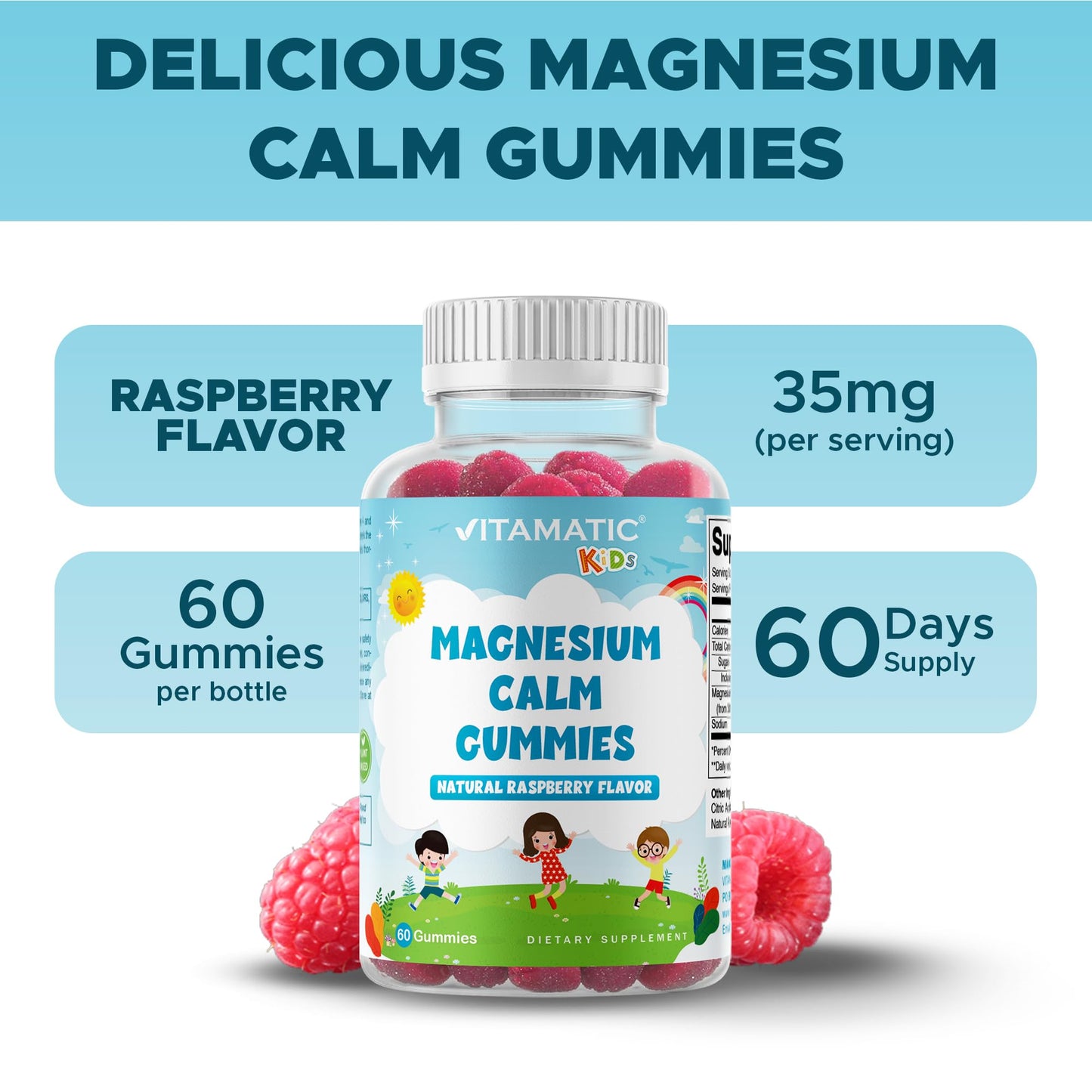 Vitamatic Kids Magnesium Calm Gummy 120 Count