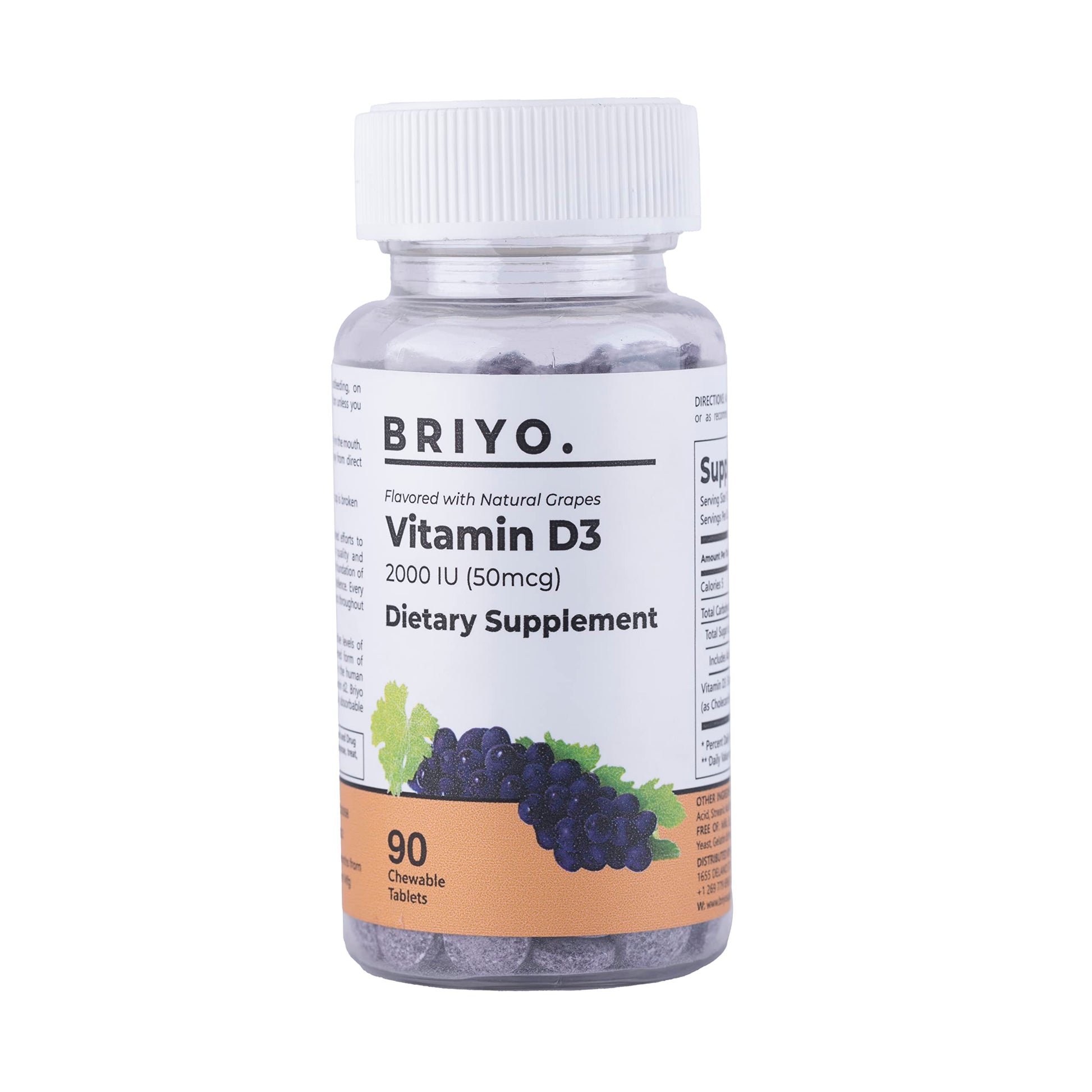 Briyosis Vitamin D3 2000 IU Tablets, 90 Tablets