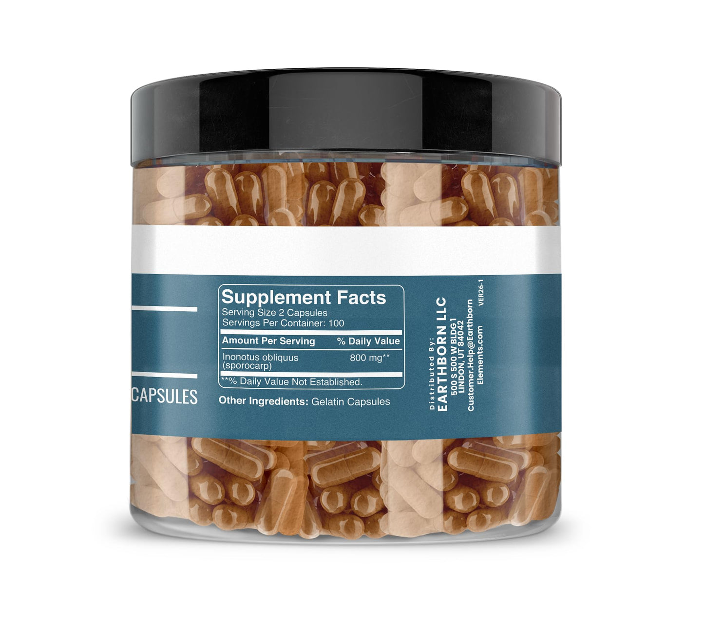 Earthborn Elements Chaga Mushroom Extract Capsules 200