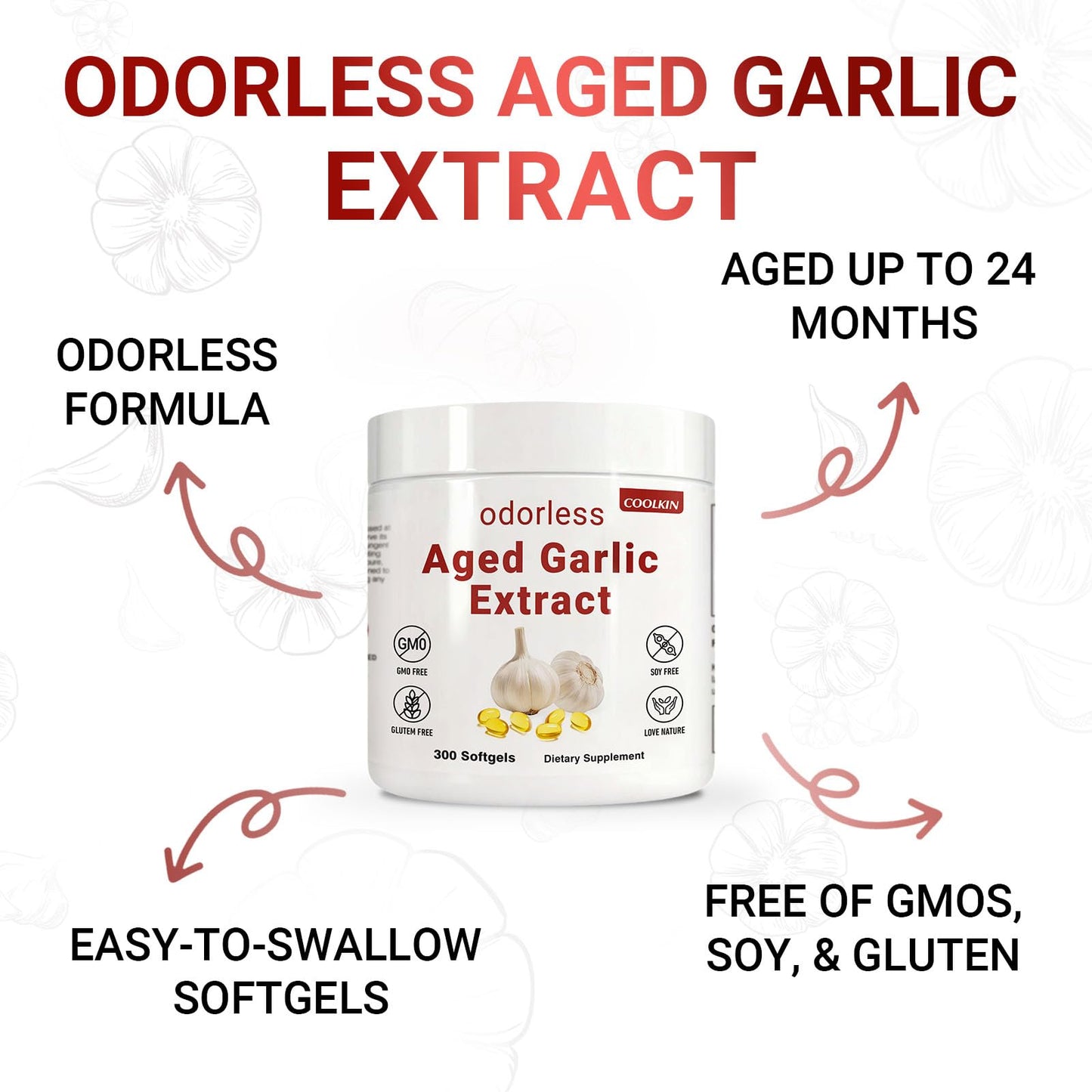 COOLKIN Aged Garlic Extract Softgels 300