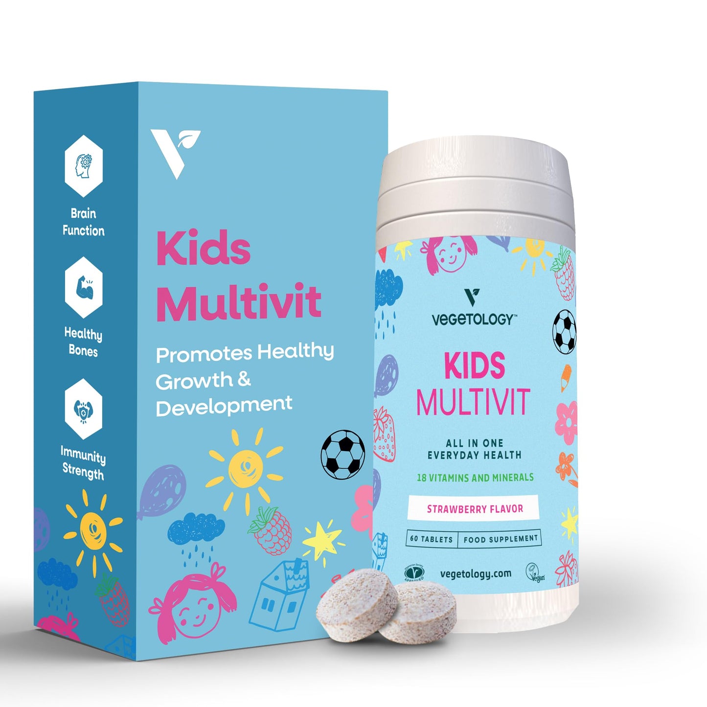 VEGETOLOGY Kids Multivitamin Supplement, 60 Tablets