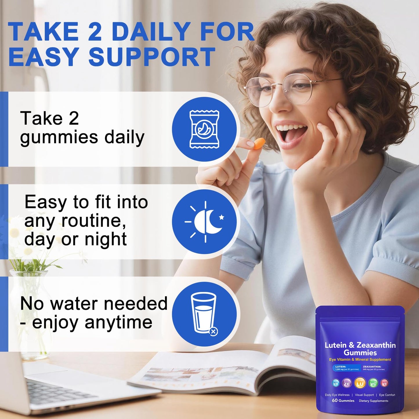 NIFEISHI Lutein and Zeaxanthin Gummies, 60 Gummies